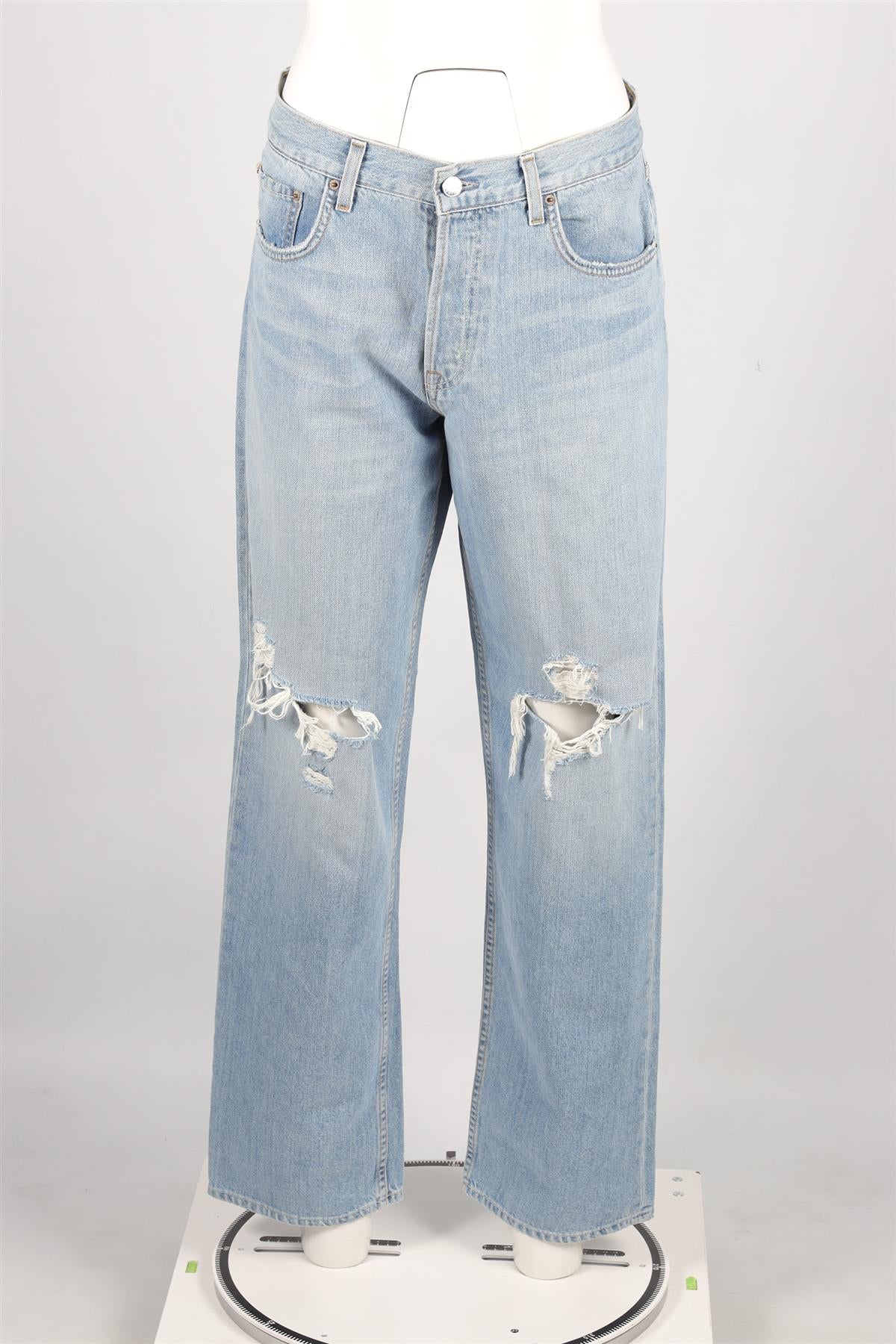 GRLFRND BLUE HIGH RISE STRAIGHT LEG JEANS W27 UK 8-10 - Image 2