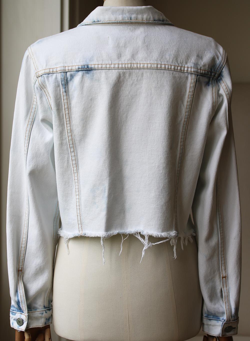 GRLFRND CARA RAW HEM DENIM JACKET MEDIUM - Image 4