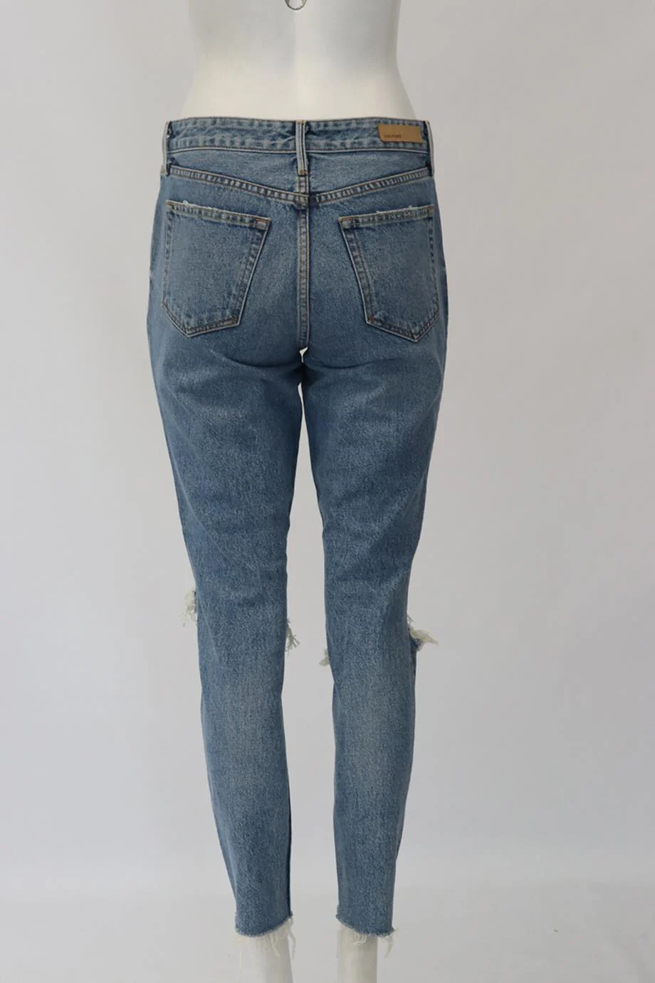 GRLFRND DISTRESSED HIGH RISE STRAIGHT LEG JEANS W27 UK 8/10 - Image 4