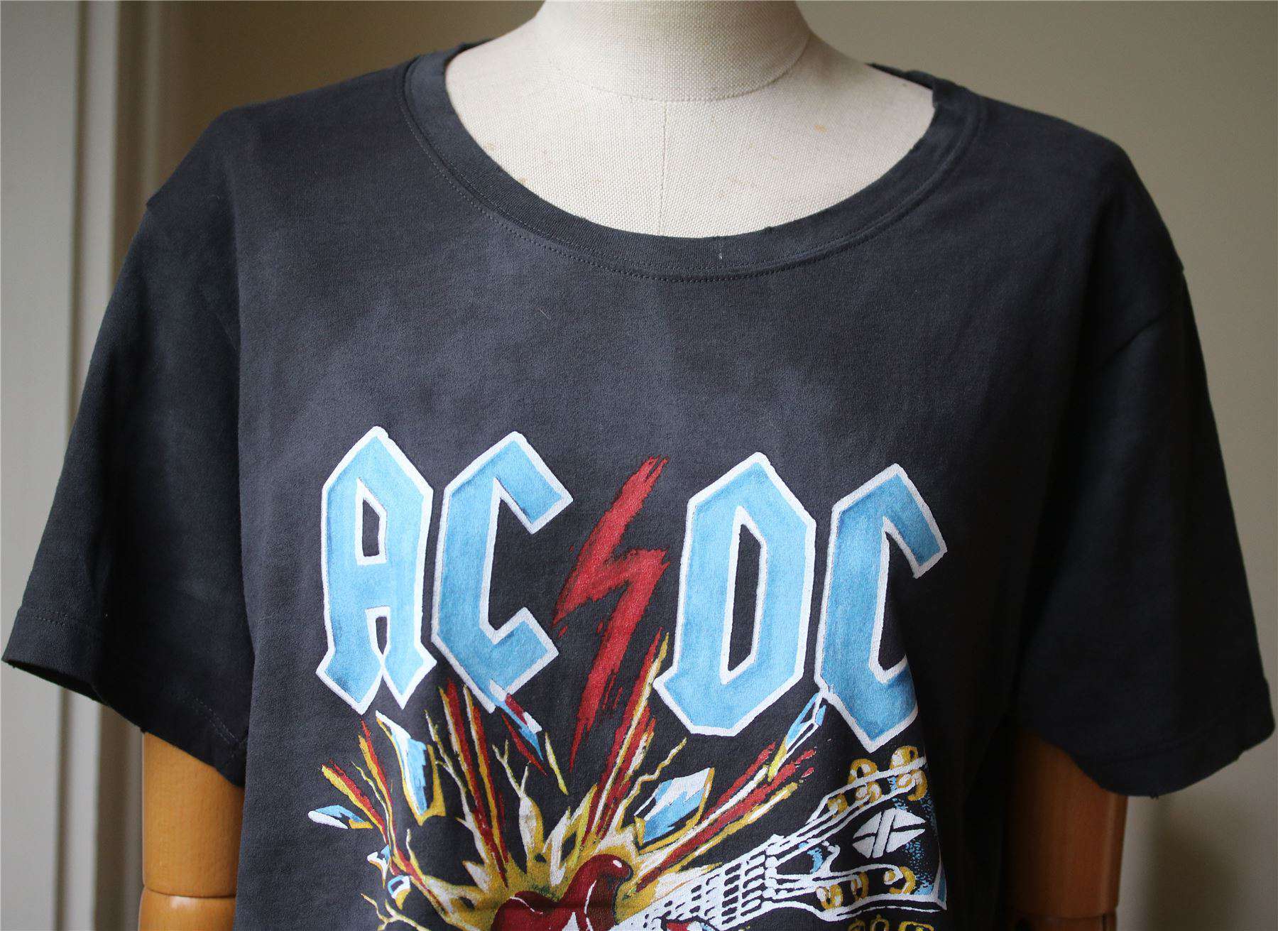 GUCCI AC/DC PRINTED TIE-DYED COTTON-JERSEY T-SHIRT XSMALL - Image 4