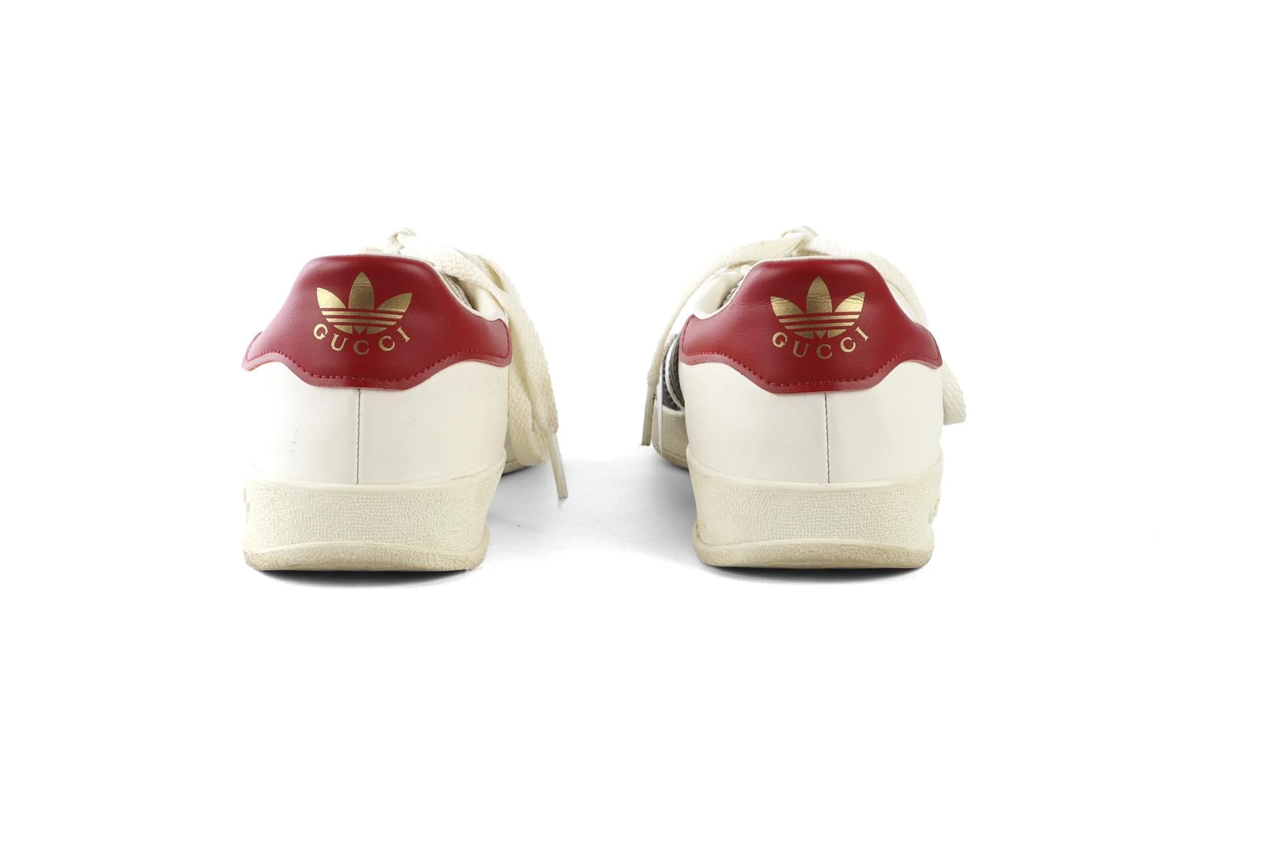 GUCCI + ADIDAS WHITE GAZELLE LEATHER SNEAKERS EU 40 2/3 UK 7 US 8.5 - Image 5