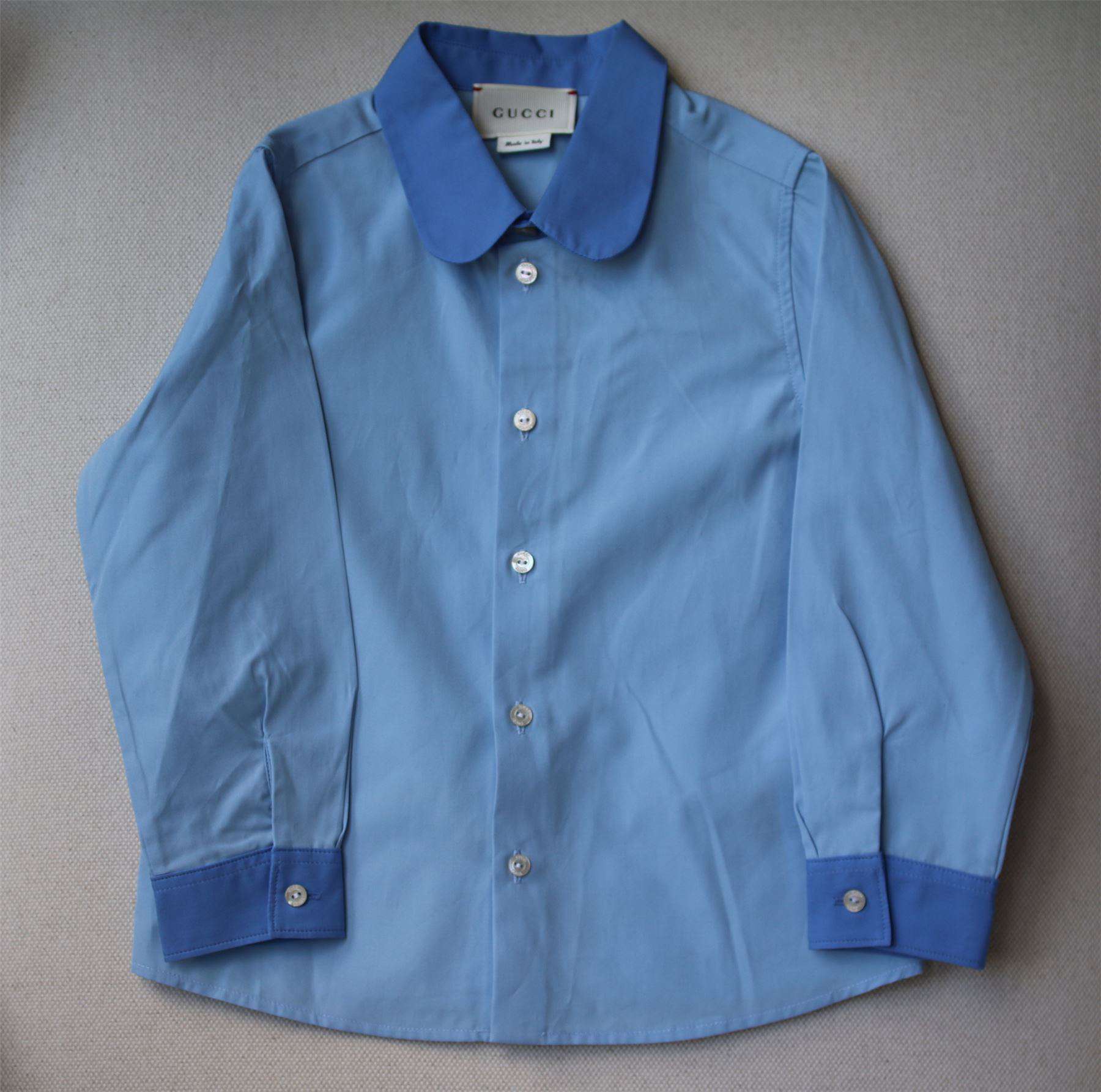 GUCCI BABY BOYS BLUE COTTON SHIRT 18-24 MONTHS - Image 2