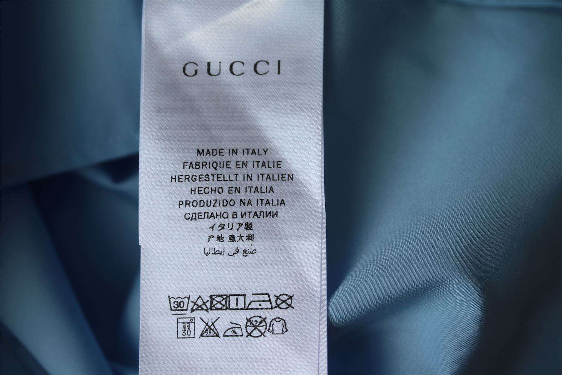 GUCCI BABY BOYS BLUE COTTON SHIRT 18-24 MONTHS - Image 5