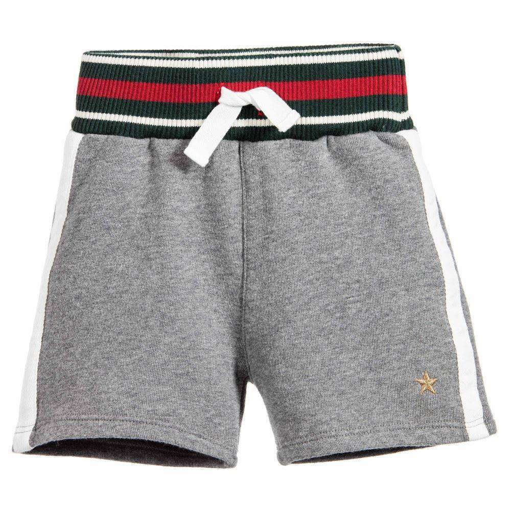 GUCCI BABY BOYS GREY JERSEY SHORTS 6-9 MONTHS