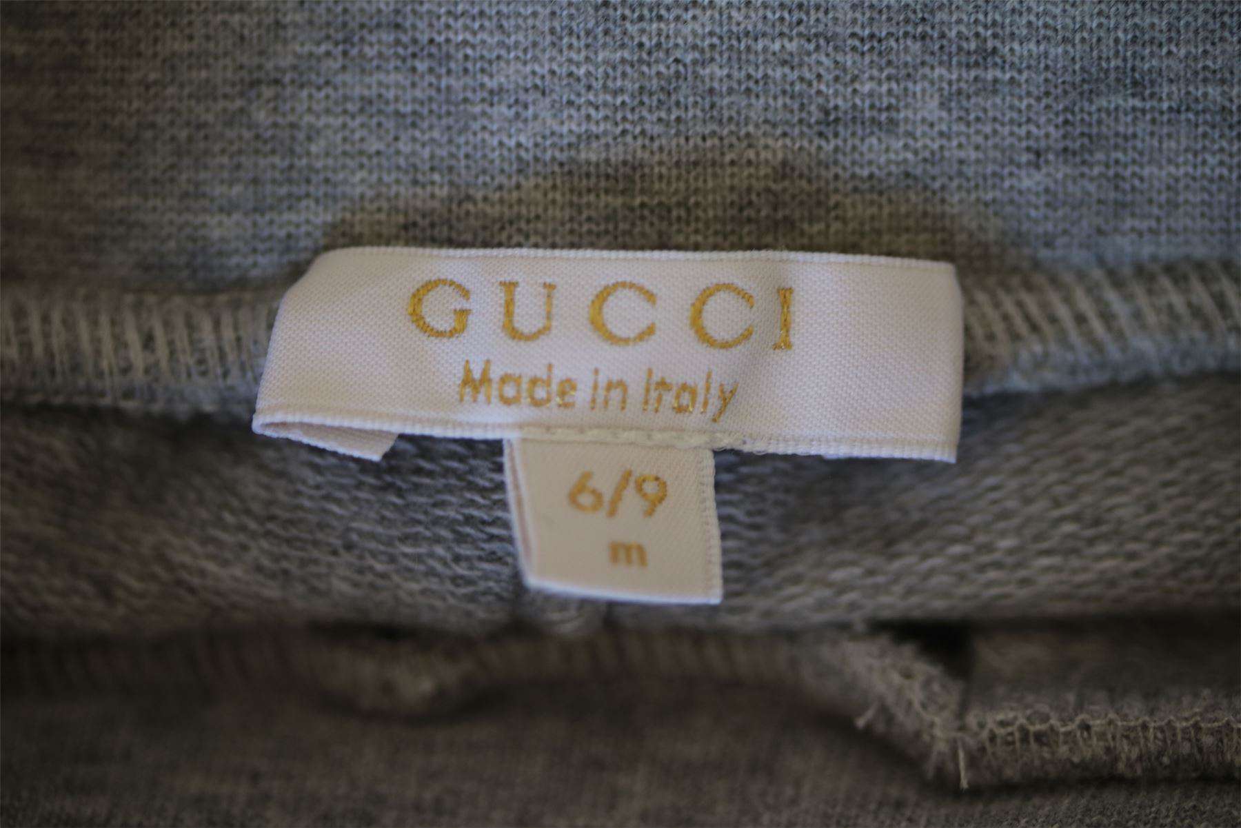 GUCCI BABY BOYS GREY JERSEY SHORTS 6-9 MONTHS - Image 3