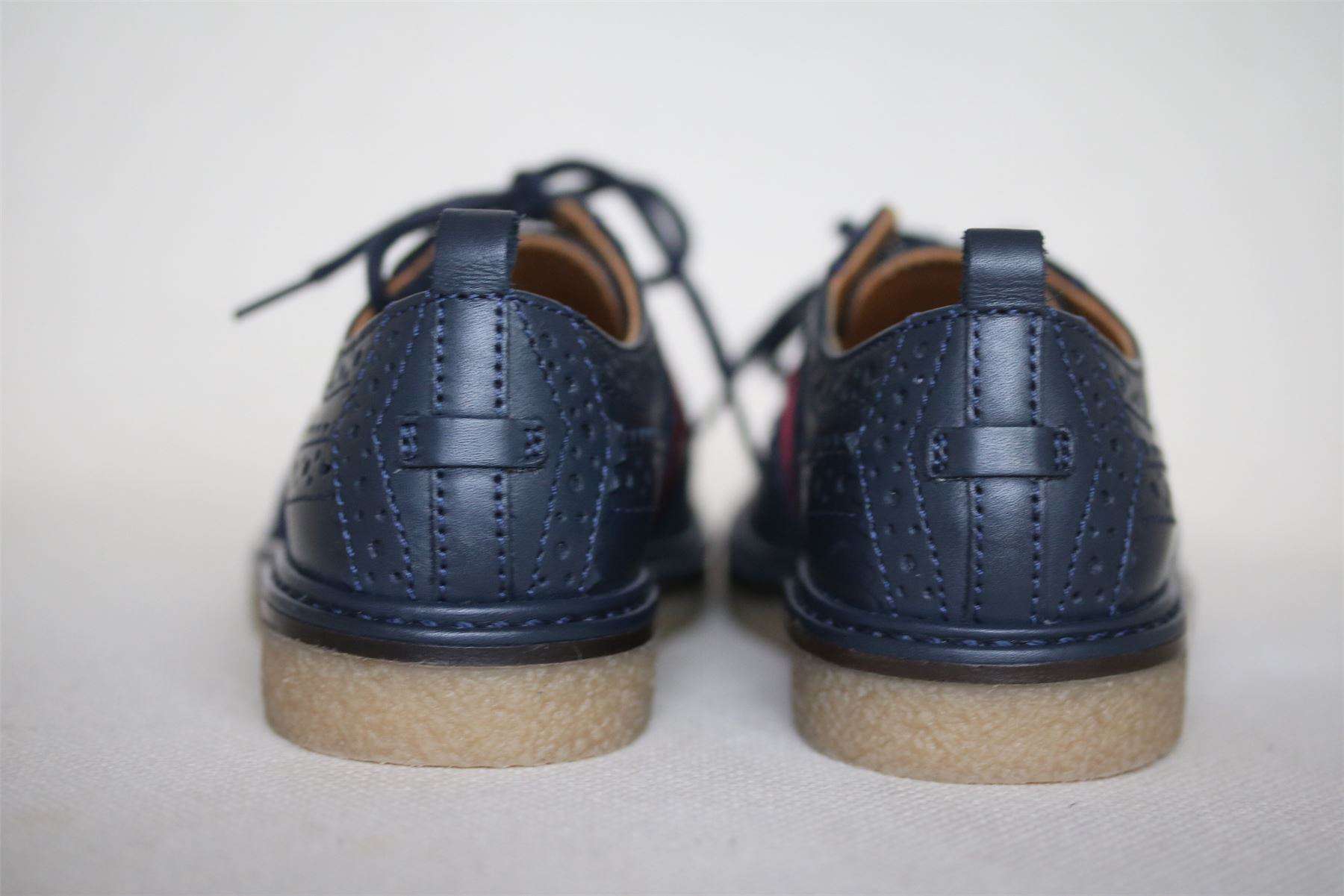 GUCCI BABY BOYS NAVY BLUE BROGUE SHOES EU 22 UK 5 - Image 3