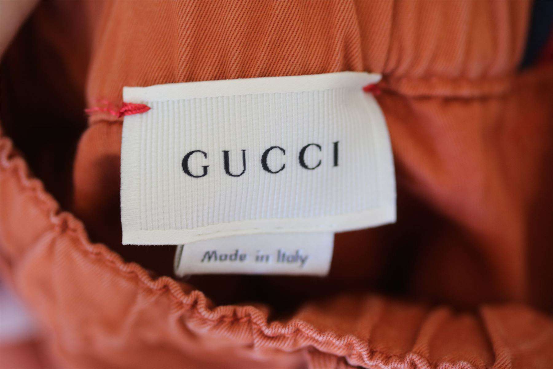 GUCCI BABY BOYS TERRACOTTA CARGO SHORTS 9-12 MONTHS - Image 5
