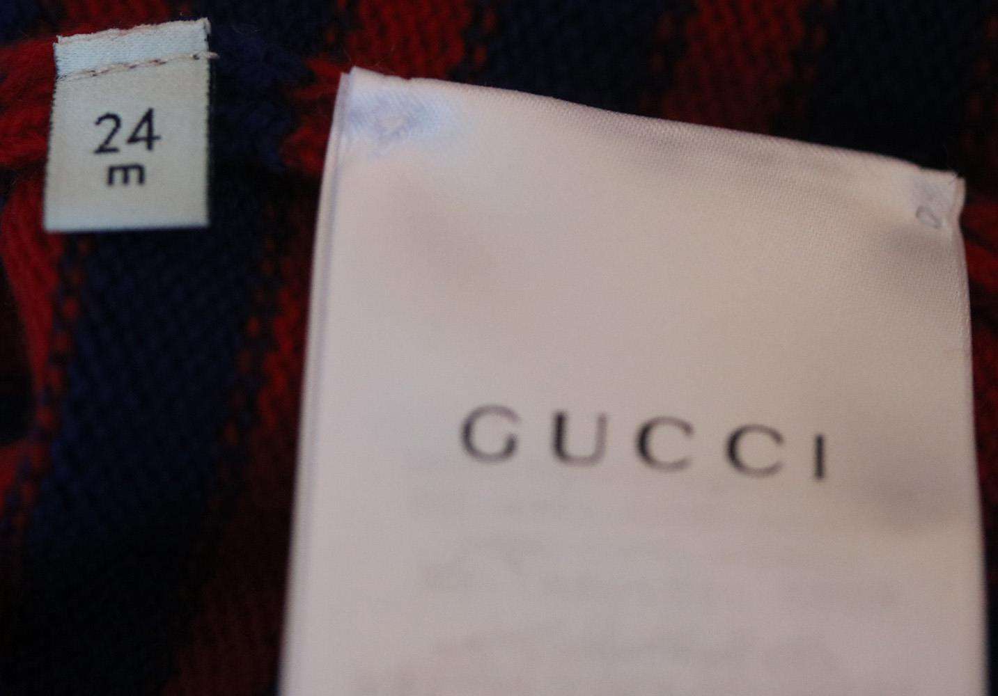 GUCCI BABY BOYS TIGER PRINT STRIPED WOOL SWEATER 24 MONTHS - Image 5
