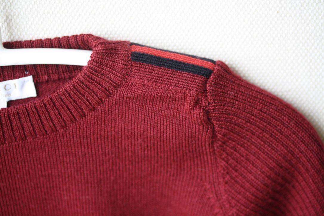 GUCCI BABY BURGUNDY MERINO WOOL SWEATER 9-12 MONTHS - Image 4