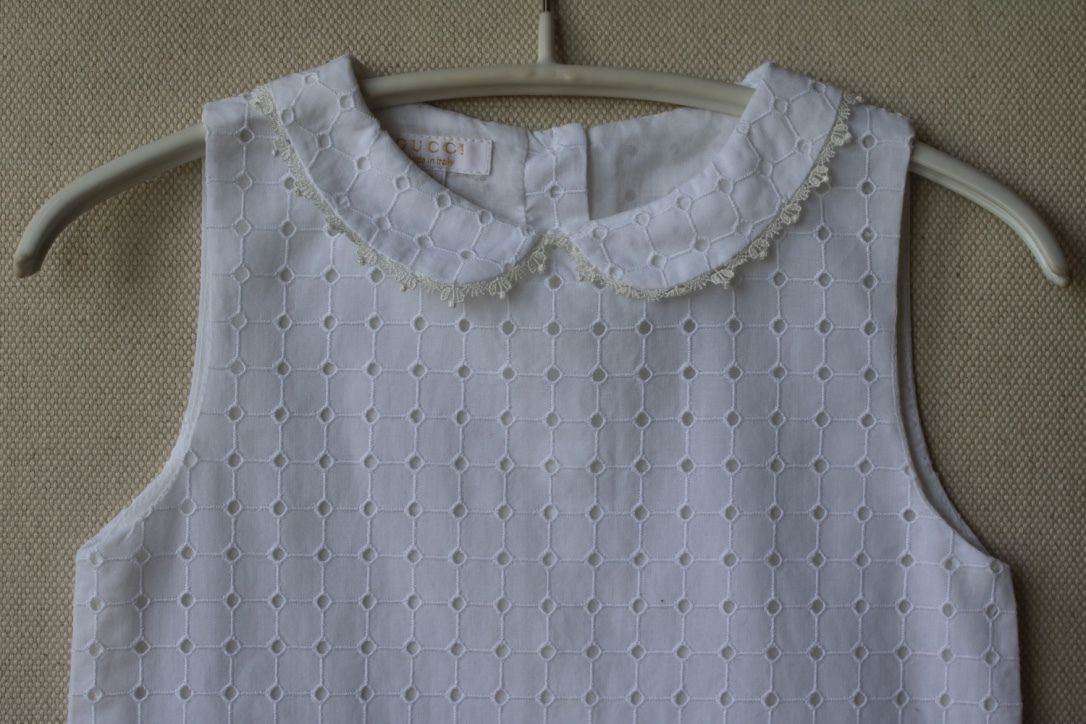 GUCCI BABY GIRLS BRODERIE ANGLAISE DRESS 24 MONTHS - Image 4