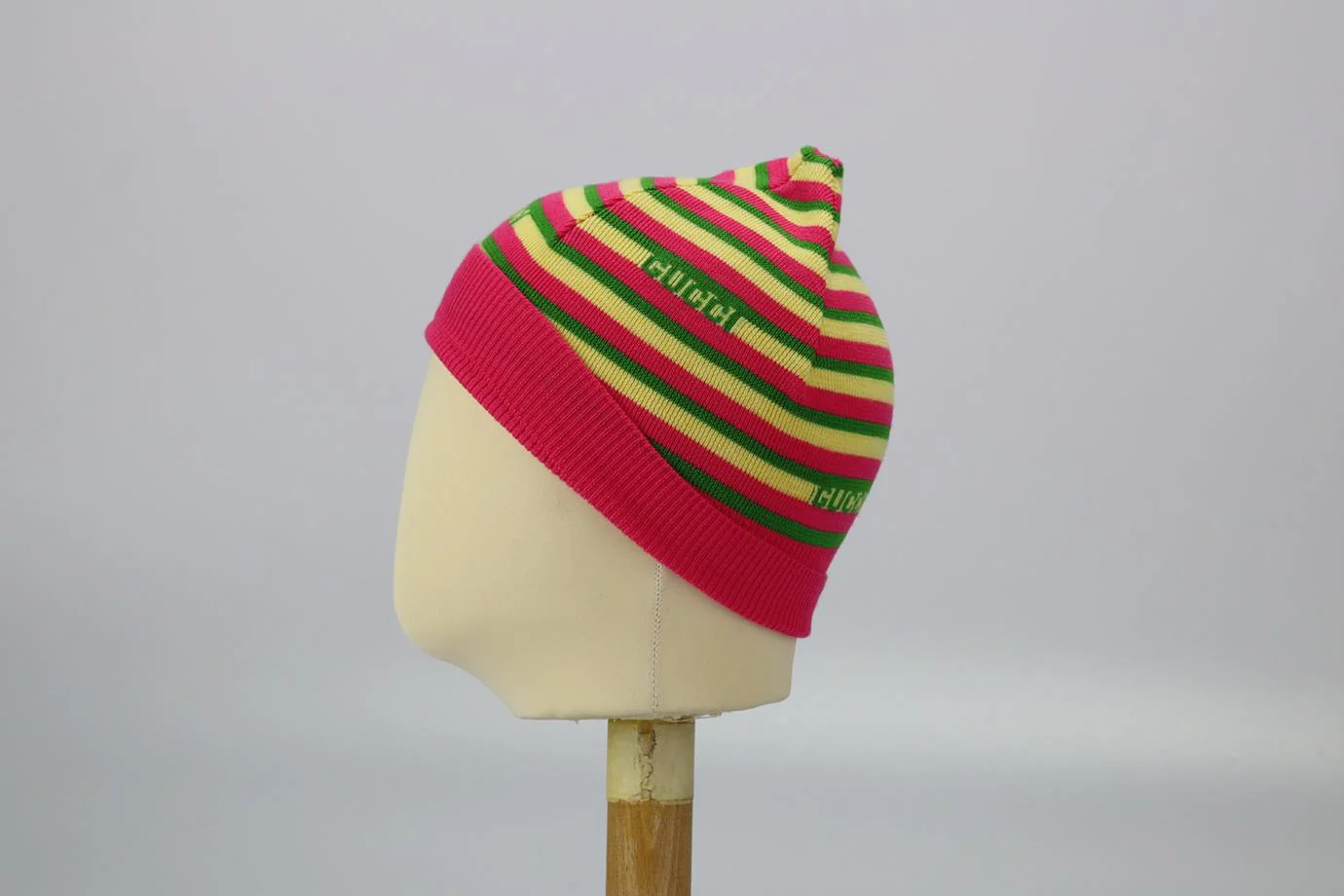 GUCCI BABY GIRLS STRIPED WOOL BEANIE LARGE - Image 4