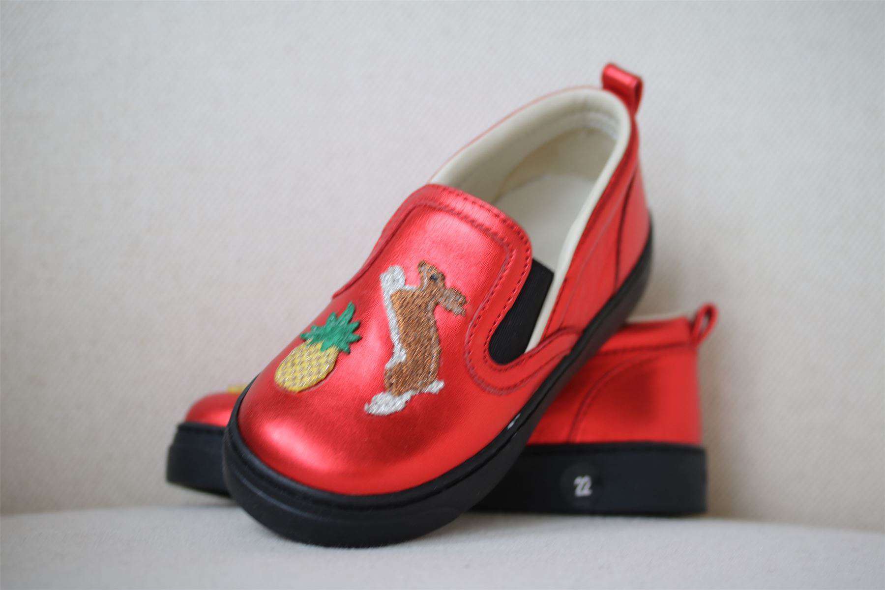 GUCCI BABY RED METALLIC SLIP-ON SHOES EU 22 UK 5 - Image 4