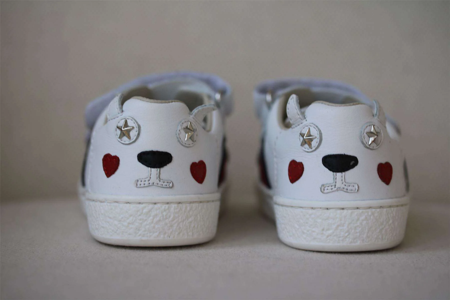 GUCCI BABY WHITE WEB LEATHER BUNNY TRAINERS EU 22 UK 5 - Image 3