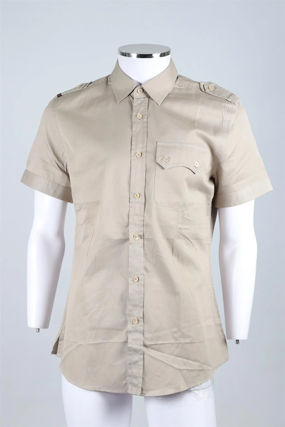 GUCCI BEIGE MEN'S COTTON SHIRT UK/US COLLAR 16 UK/US CHEST 40 - Image 2