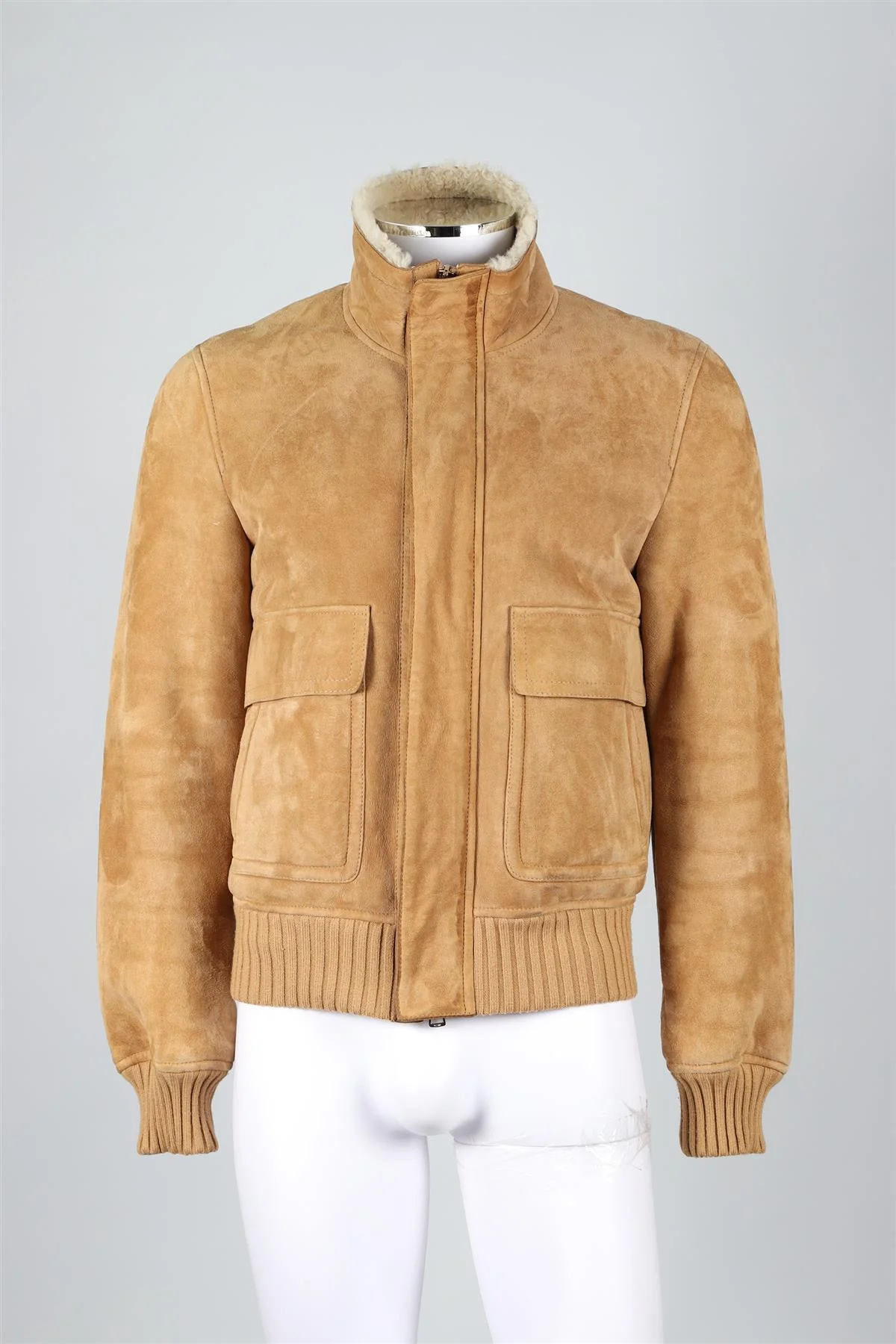 GUCCI BEIGE MEN'S SHEARLING AND SUEDE JACKET IT 48 UK 38 - Image 2