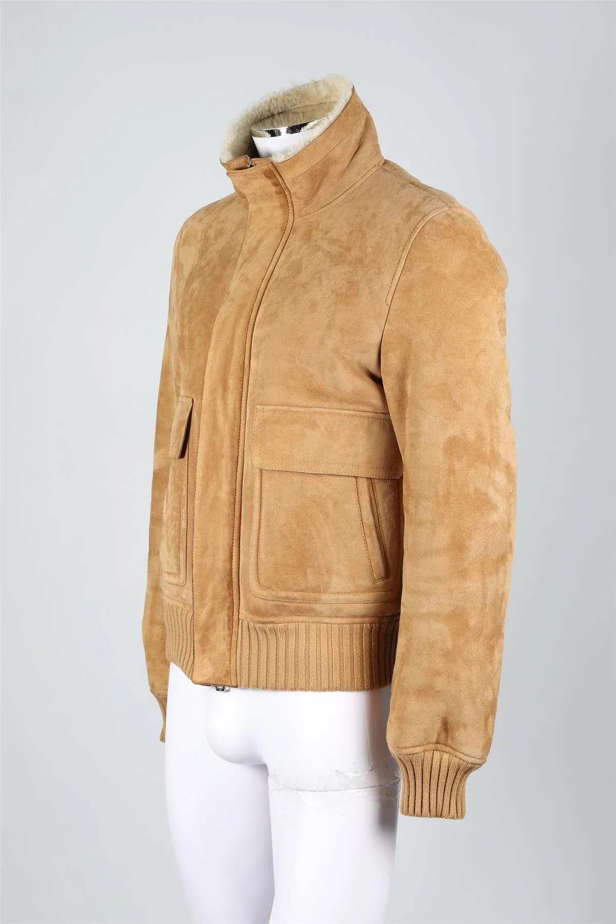 GUCCI BEIGE MEN'S SHEARLING AND SUEDE JACKET IT 48 UK 38 - Image 3