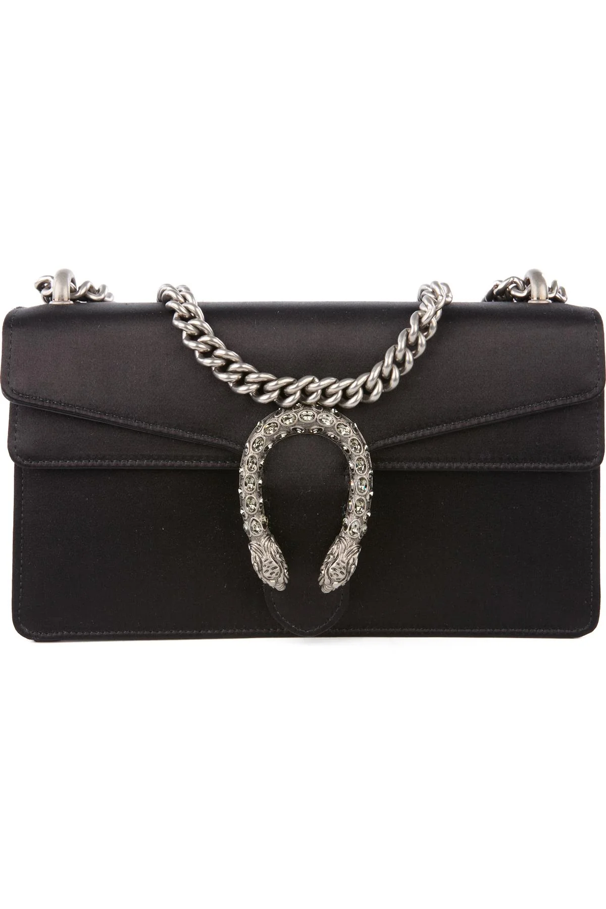 GUCCI BLACK DIONYSUS SMALL SATIN SHOULDER BAG