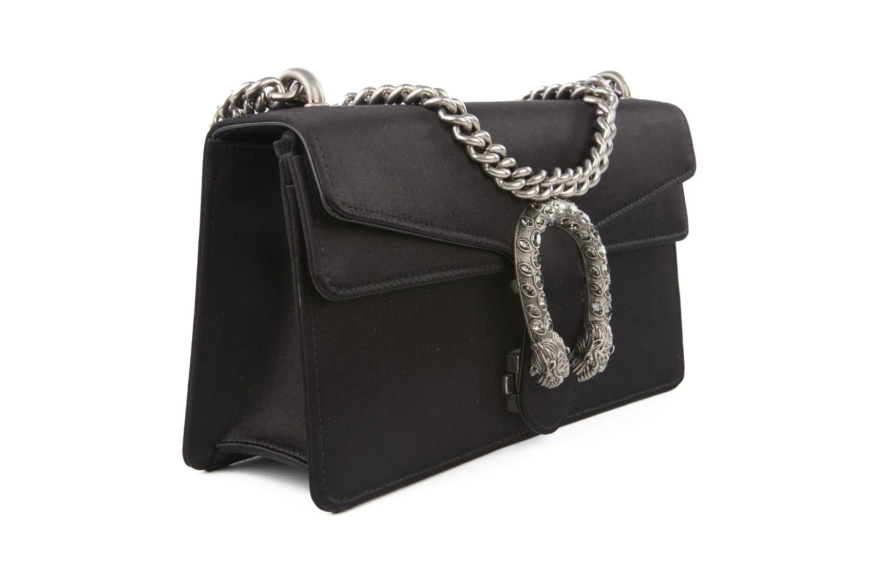 GUCCI BLACK DIONYSUS SMALL SATIN SHOULDER BAG - Image 4