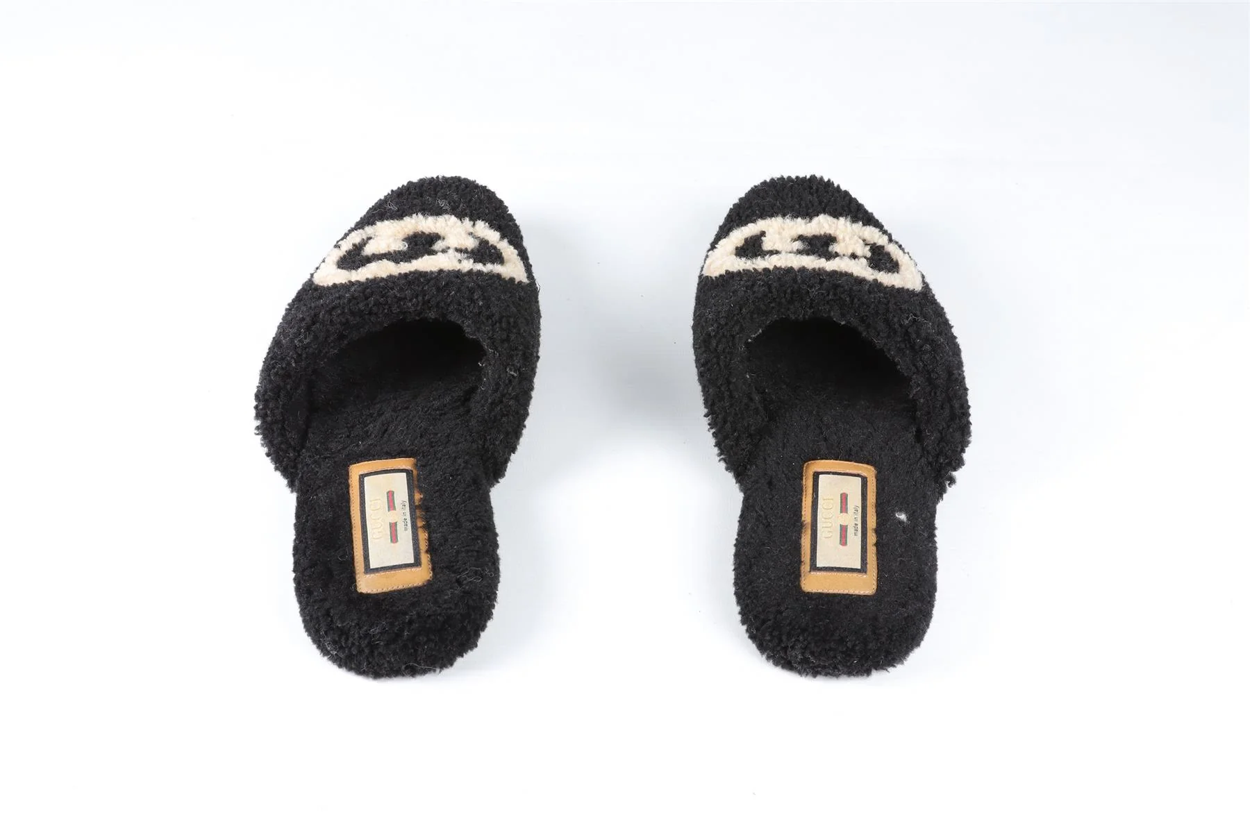 GUCCI BLACK EILEEN GG SHEARLING SLIPPERS EU 40 UK 7 US 10 - Image 5