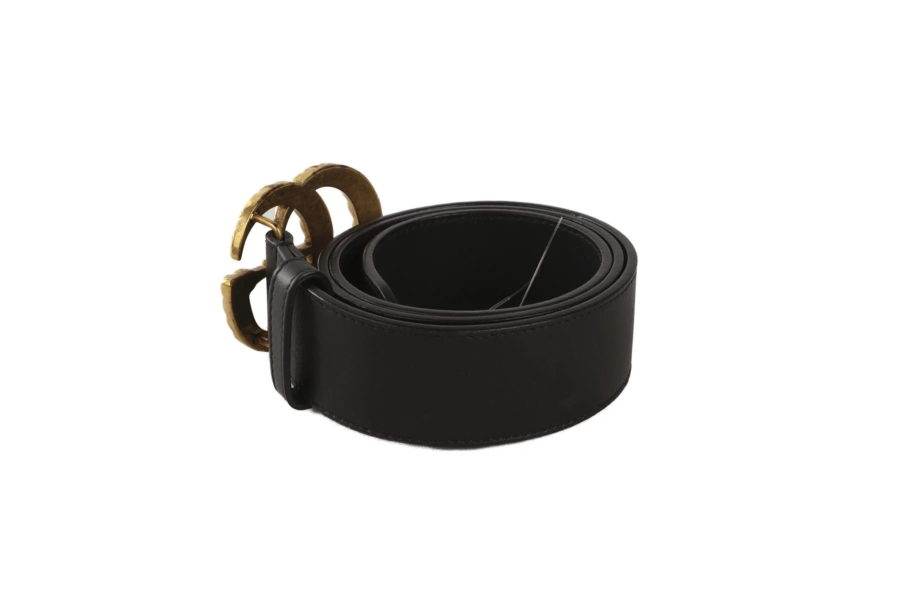 GUCCI BLACK GG LEATHER WAIST BELT 80CM - Image 5