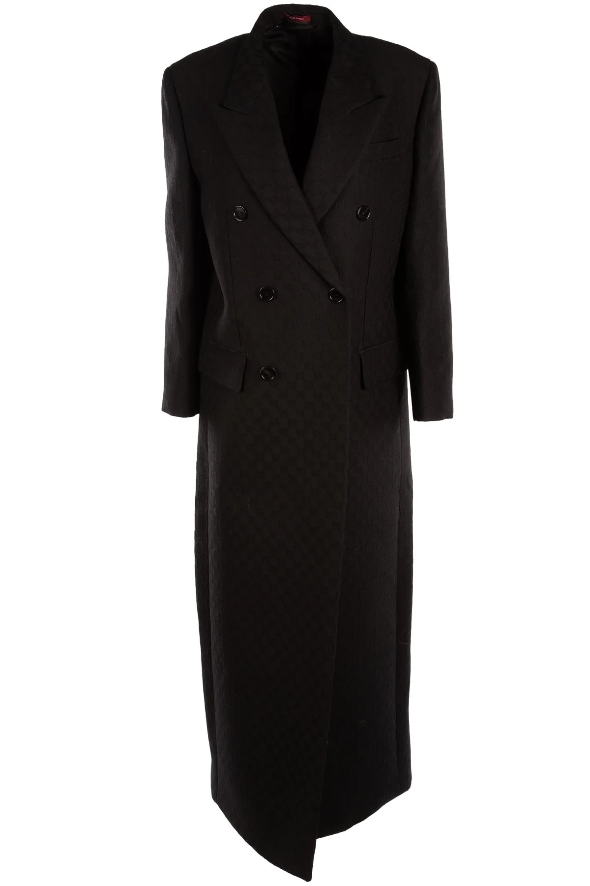 GUCCI BLACK GG WOOL COAT IT 40 UK 8