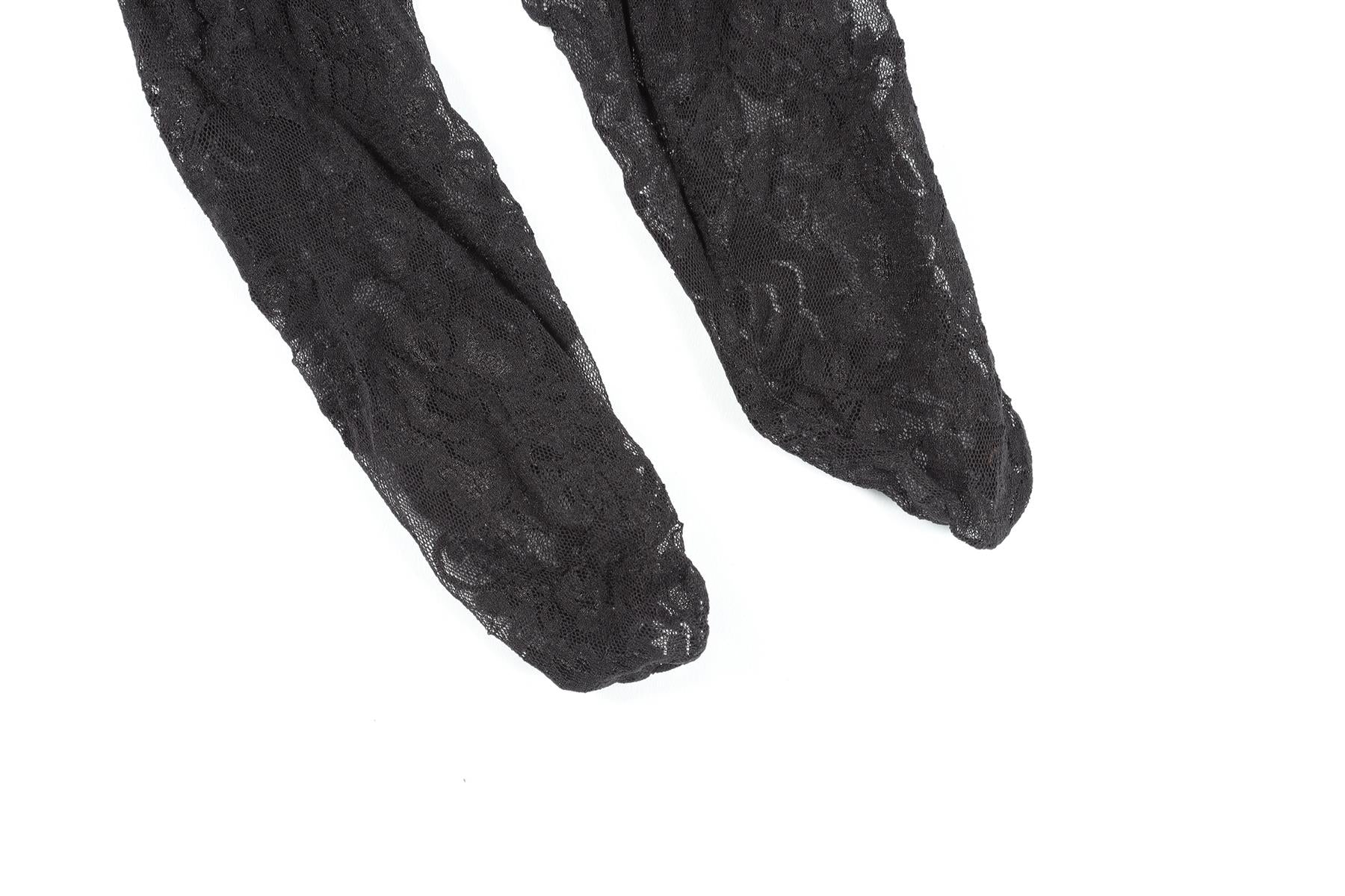 GUCCI BLACK LACE TIGHTS LARGE - Image 6