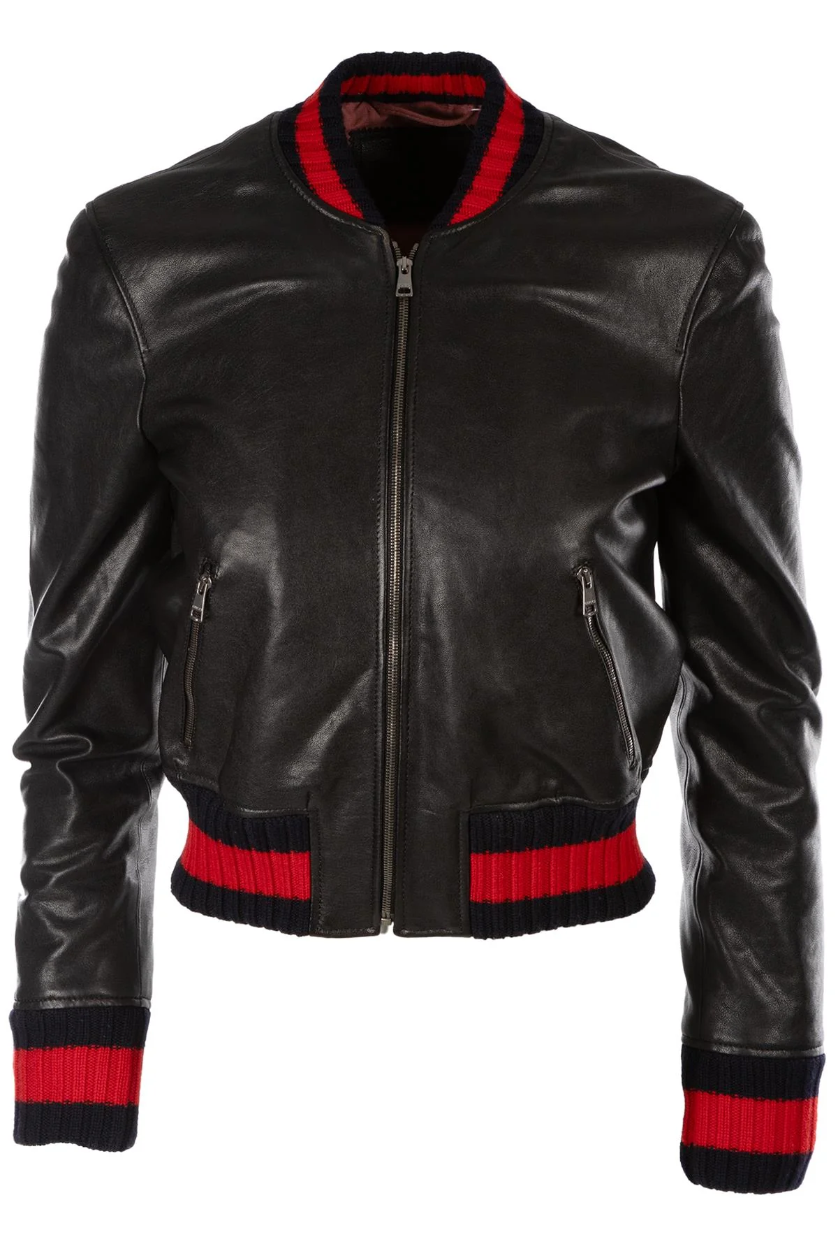 GUCCI BLACK LEATHER JACKET IT 36 UK 4