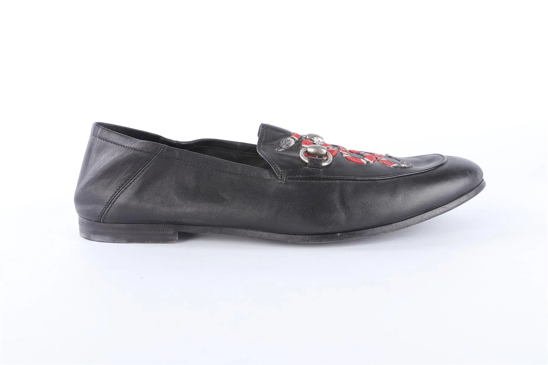GUCCI BLACK MEN'S KINGSNAKE LEATHER LOAFERS EU 43 UK 9 US 10 - Image 2