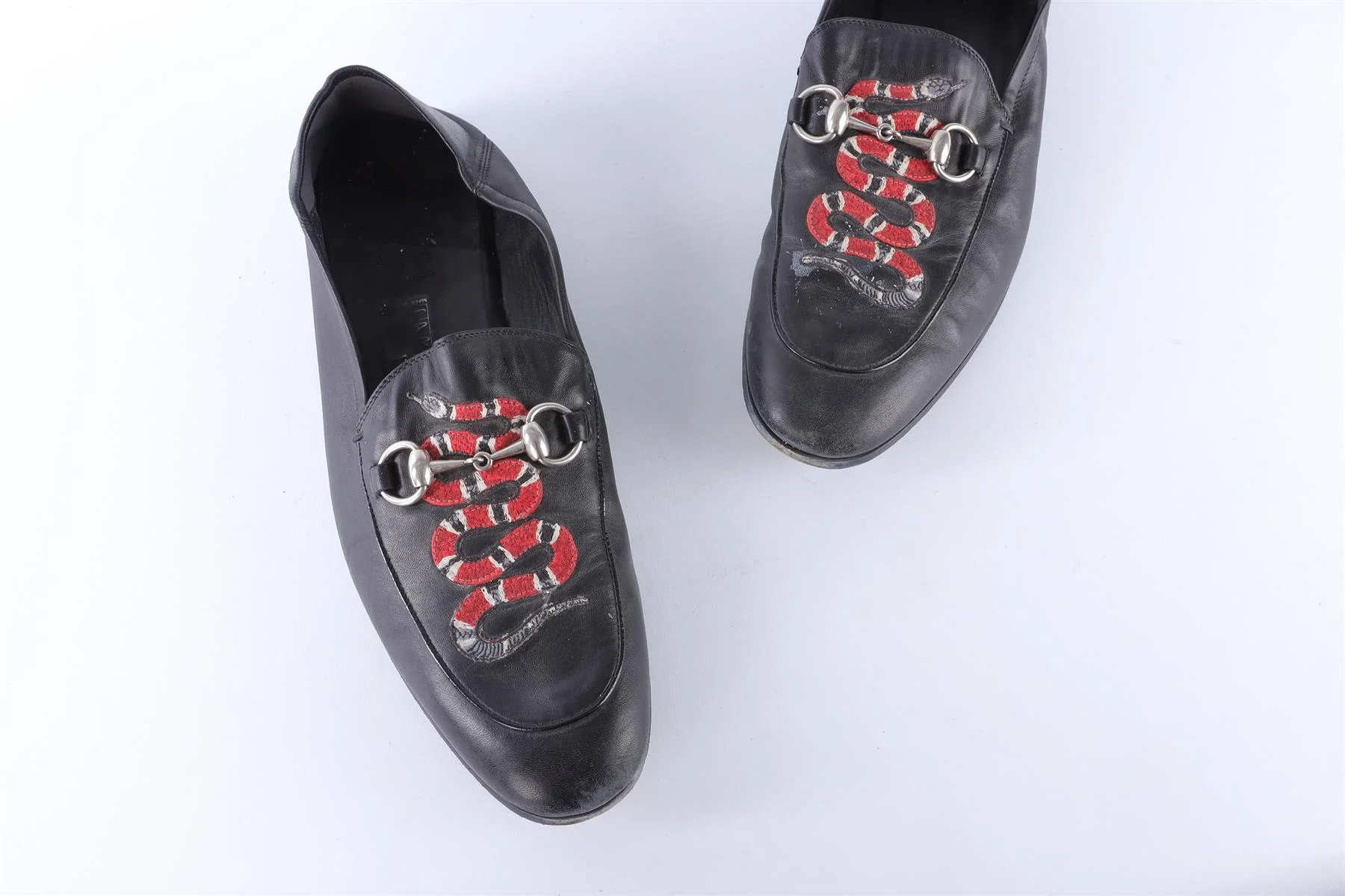 GUCCI BLACK MEN'S KINGSNAKE LEATHER LOAFERS EU 43 UK 9 US 10 - Image 4