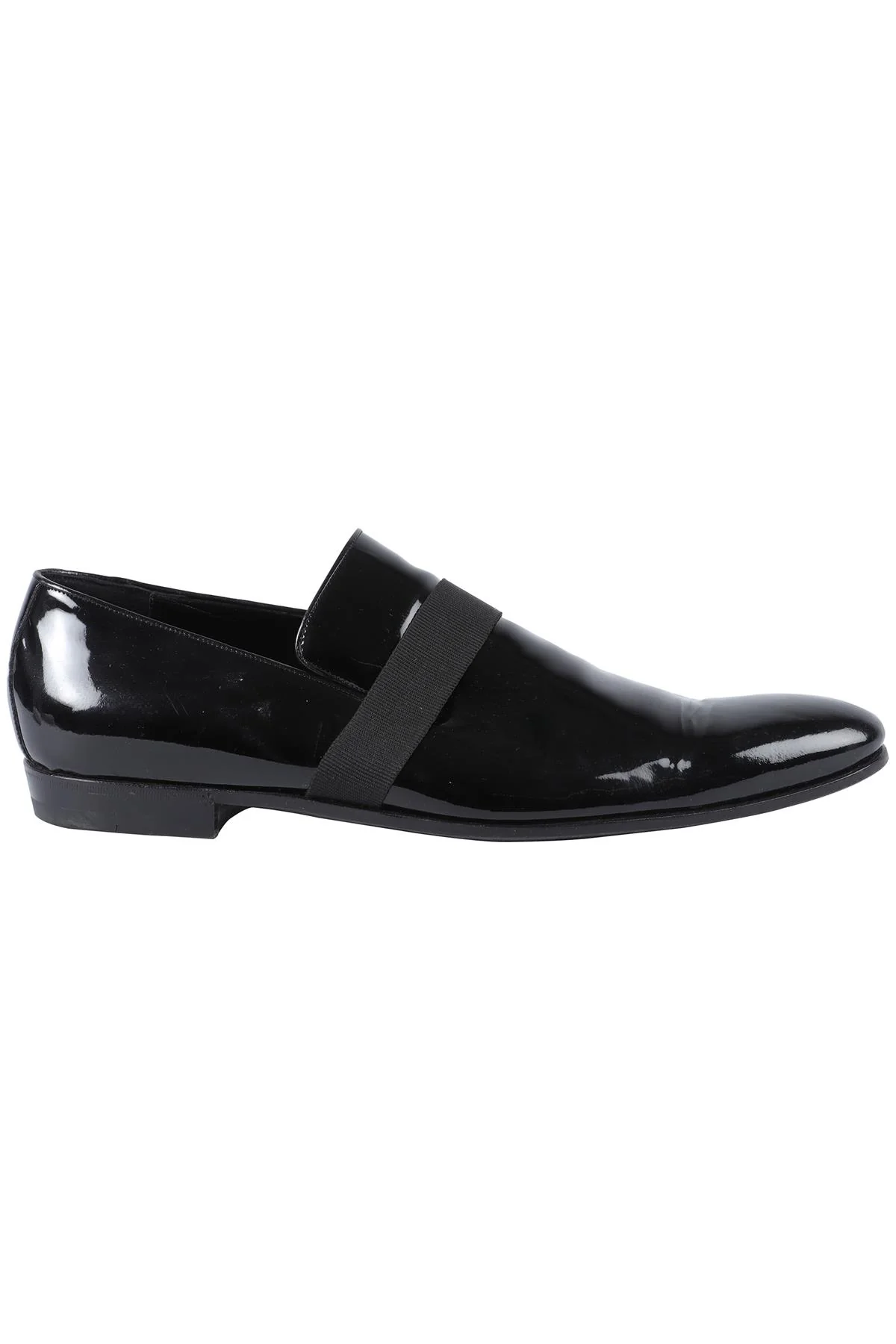 GUCCI BLACK MEN'S PATENT LEATHER LOAFERS UK 9 EU 43 US 10
