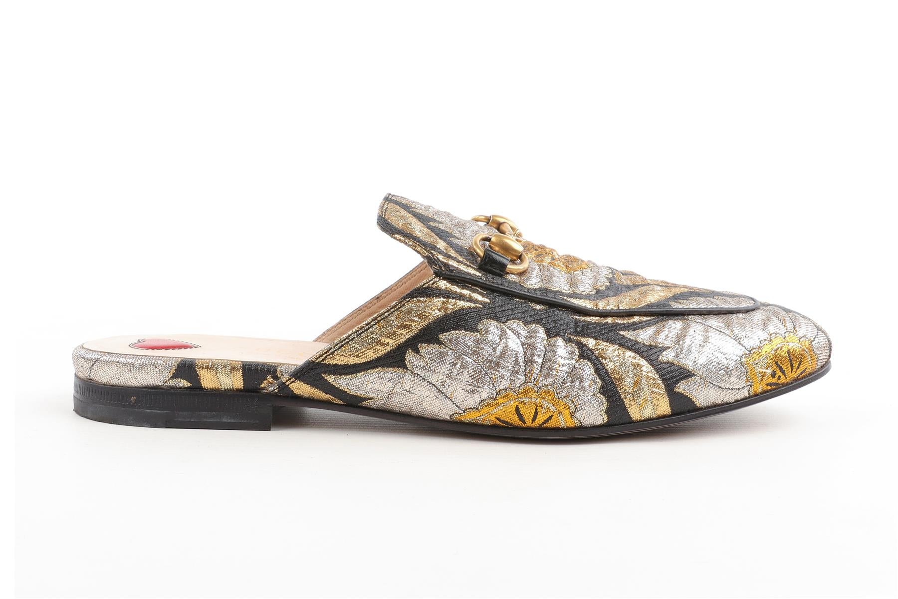 GUCCI BLACK PRINCETOWN FABRIC SLIPPERS EU 37 UK 4 US 7 - Image 2