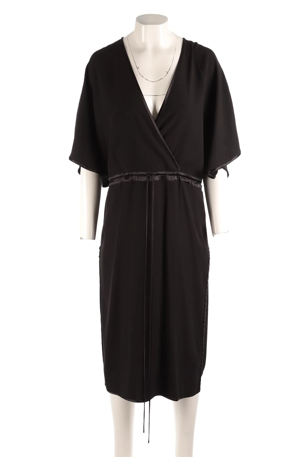 GUCCI BLACK SILK MIDI DRESS IT 42 UK 10 - Image 2