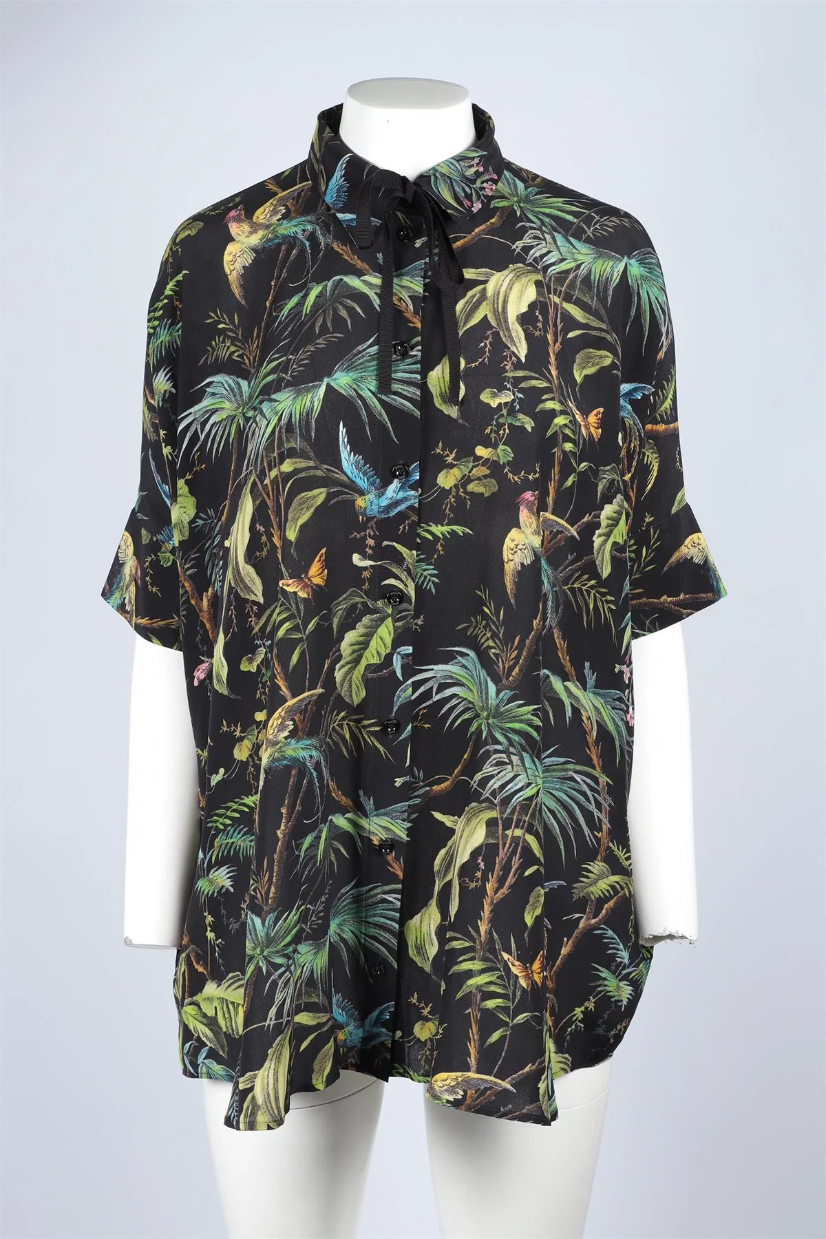 GUCCI BLACK SILK SHIRT IT 46 UK 14 - Image 2