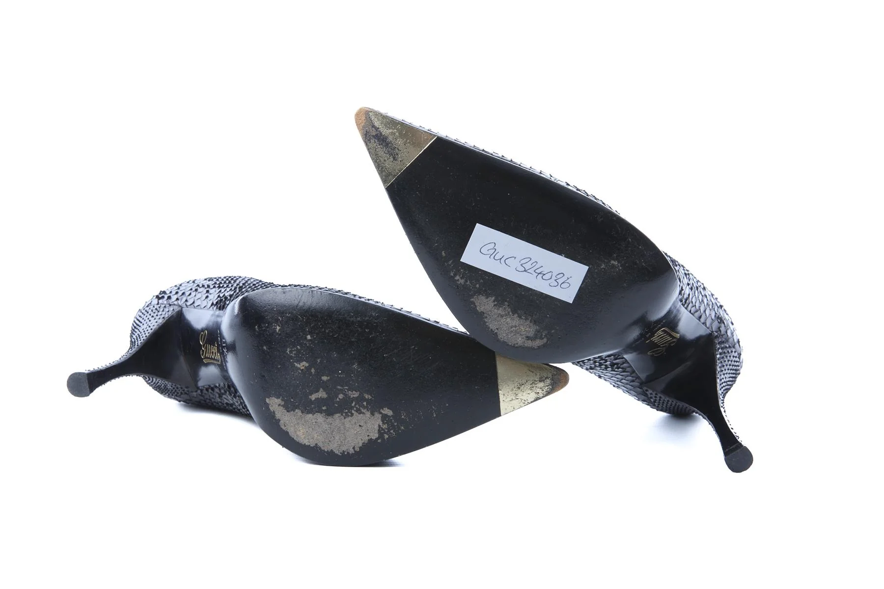 GUCCI BLACK SNAKESKIN PUMPS US 7.5 UK 4.5 EU 37.5 - Image 6