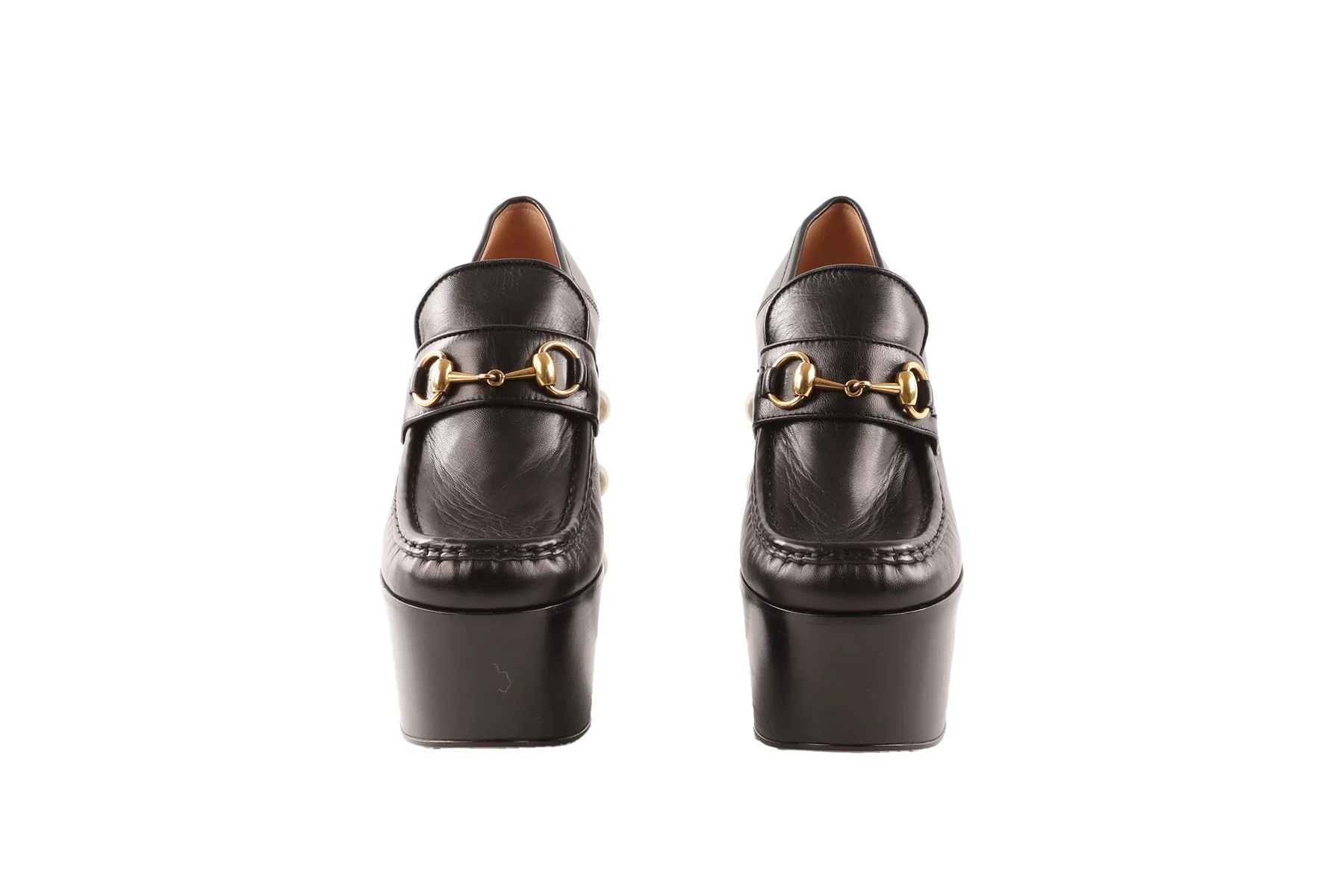 GUCCI BLACK VEGAS LEATHER PLATFORM LOAFERS EU 38 UK 5 US 8 - Image 3