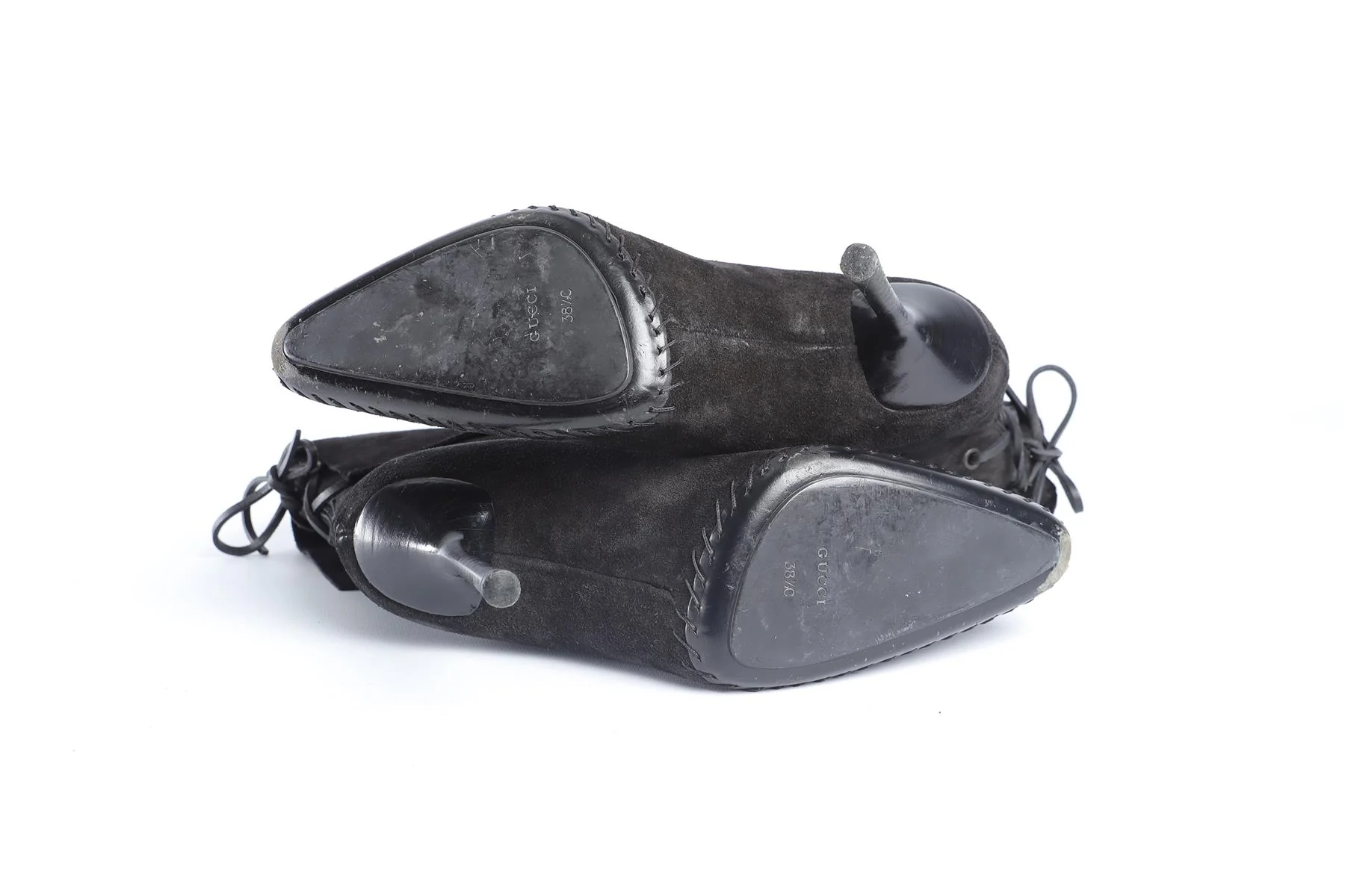 GUCCI BLACK VINTAGE SUEDE ANKLE BOOTS EU 38 UK 5 US 8 - Image 6