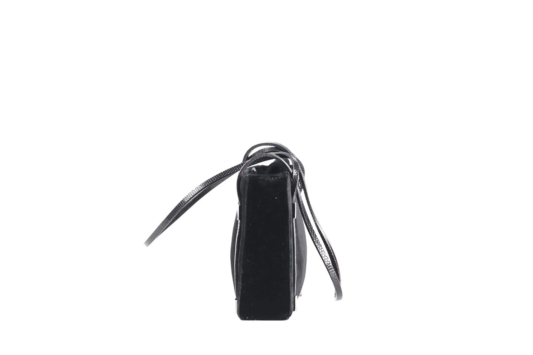 GUCCI BLACK VINTAGE VELVET SHOULDER BAG - Image 4