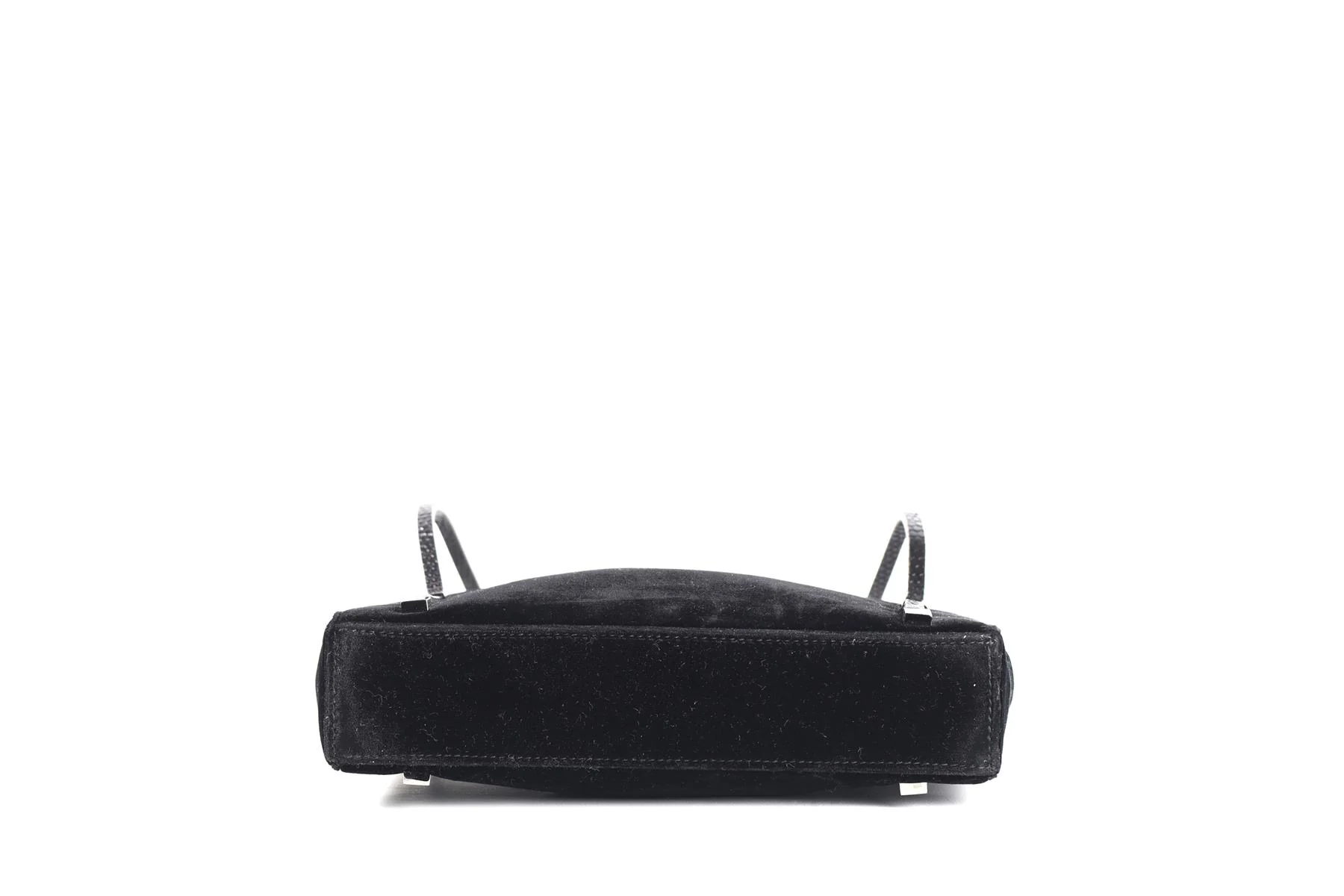 GUCCI BLACK VINTAGE VELVET SHOULDER BAG - Image 7