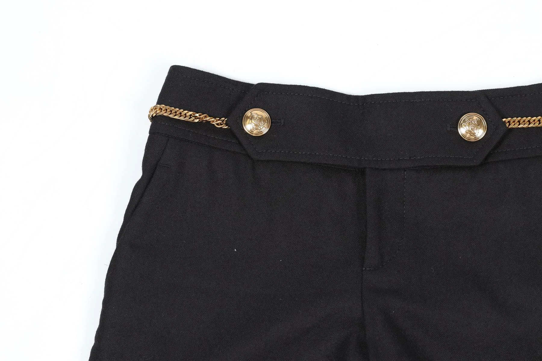 GUCCI BLACK VINTAGE WOOL BLEND SKINNY PANTS IT 38 UK 6 - Image 3