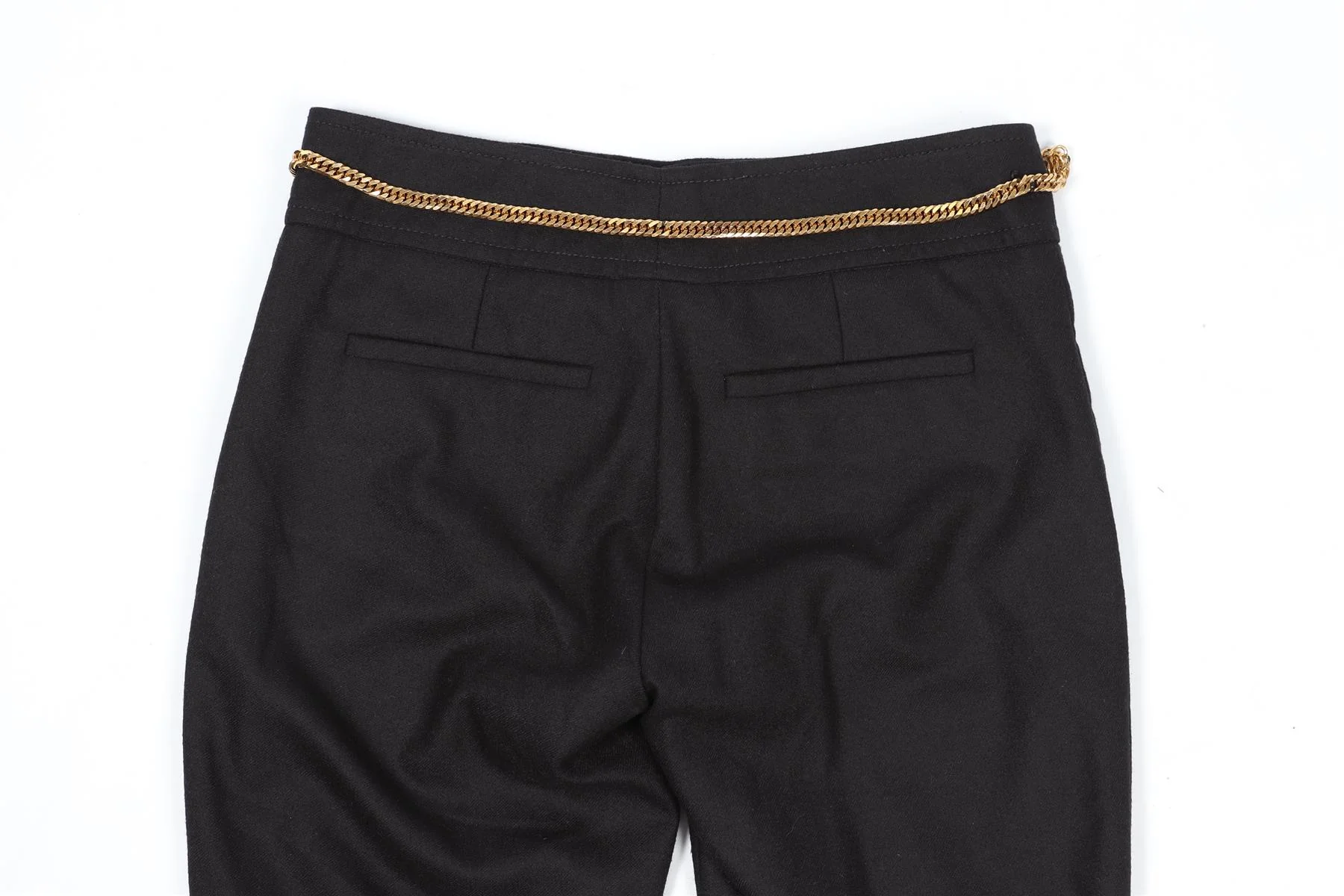 GUCCI BLACK VINTAGE WOOL BLEND SKINNY PANTS IT 38 UK 6 - Image 5