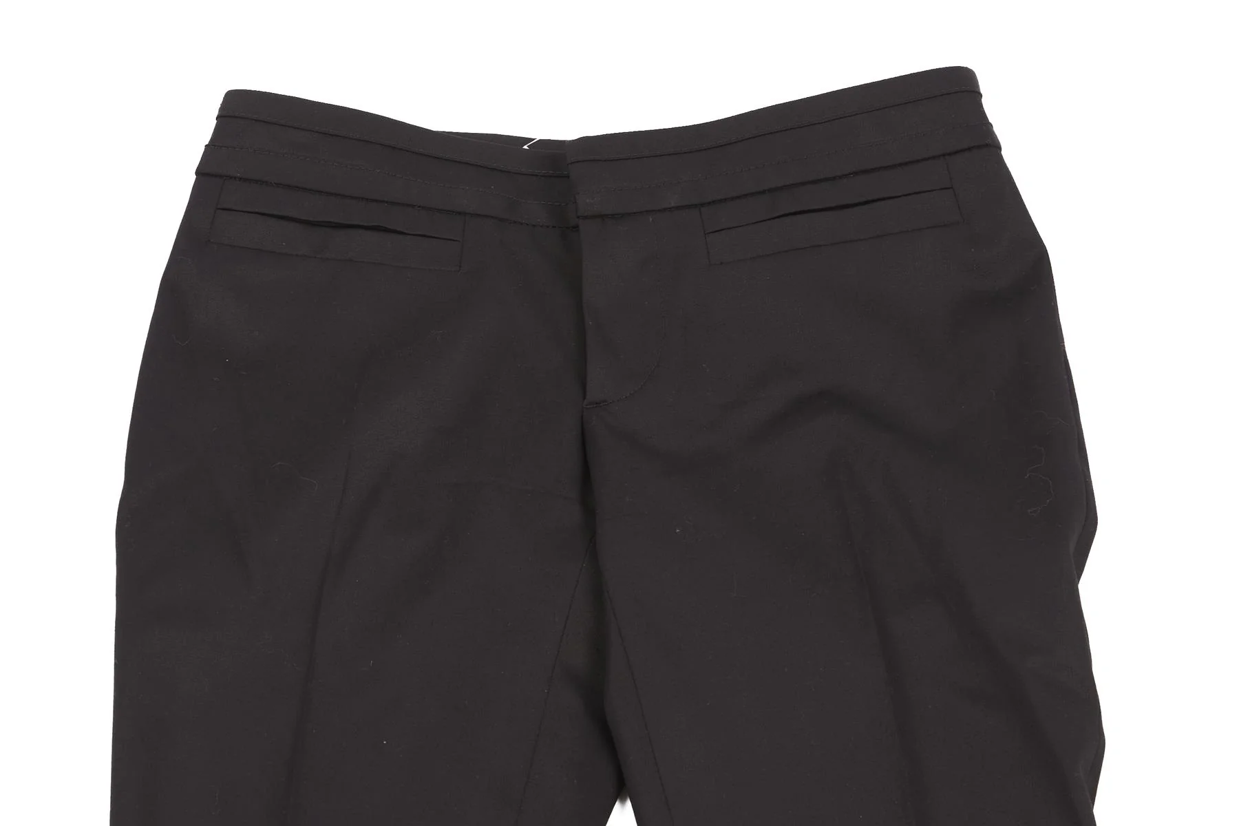 GUCCI BLACK VINTAGE WOOL STRAIGHT LEG PANTS IT 38 UK 6 - Image 3