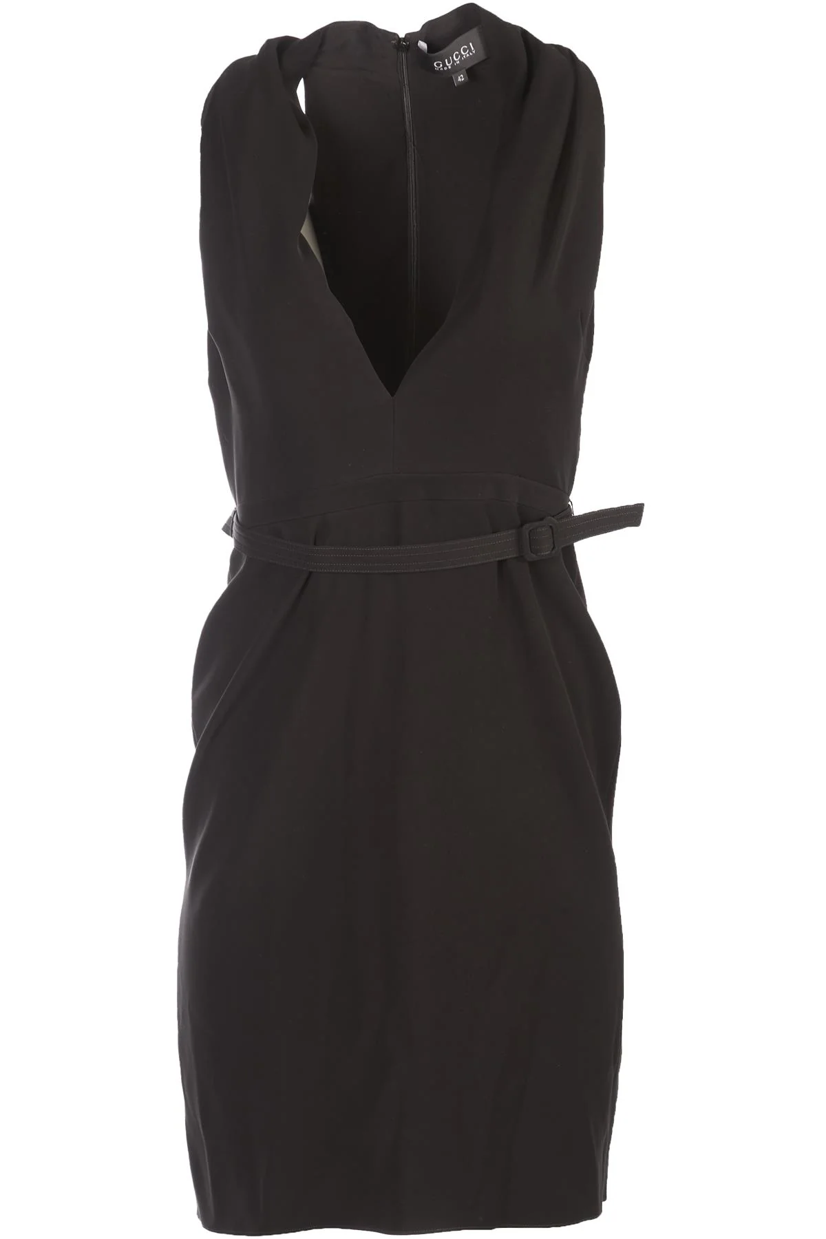GUCCI BLACK WOVEN MIDI DRESS IT 42 UK 10