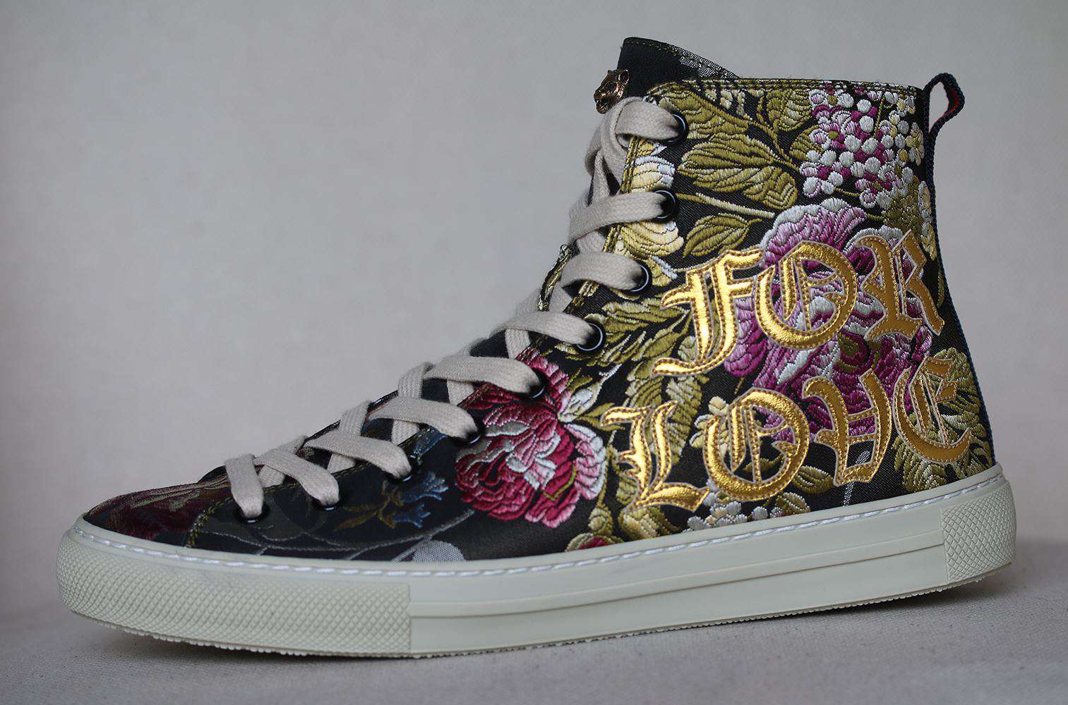 GUCCI BLIND FOR LOVE FLORAL EMBROIDERED HIGH-TOP SNEAKERS EU 37.5 UK 4.5 US 7.5 - Image 4