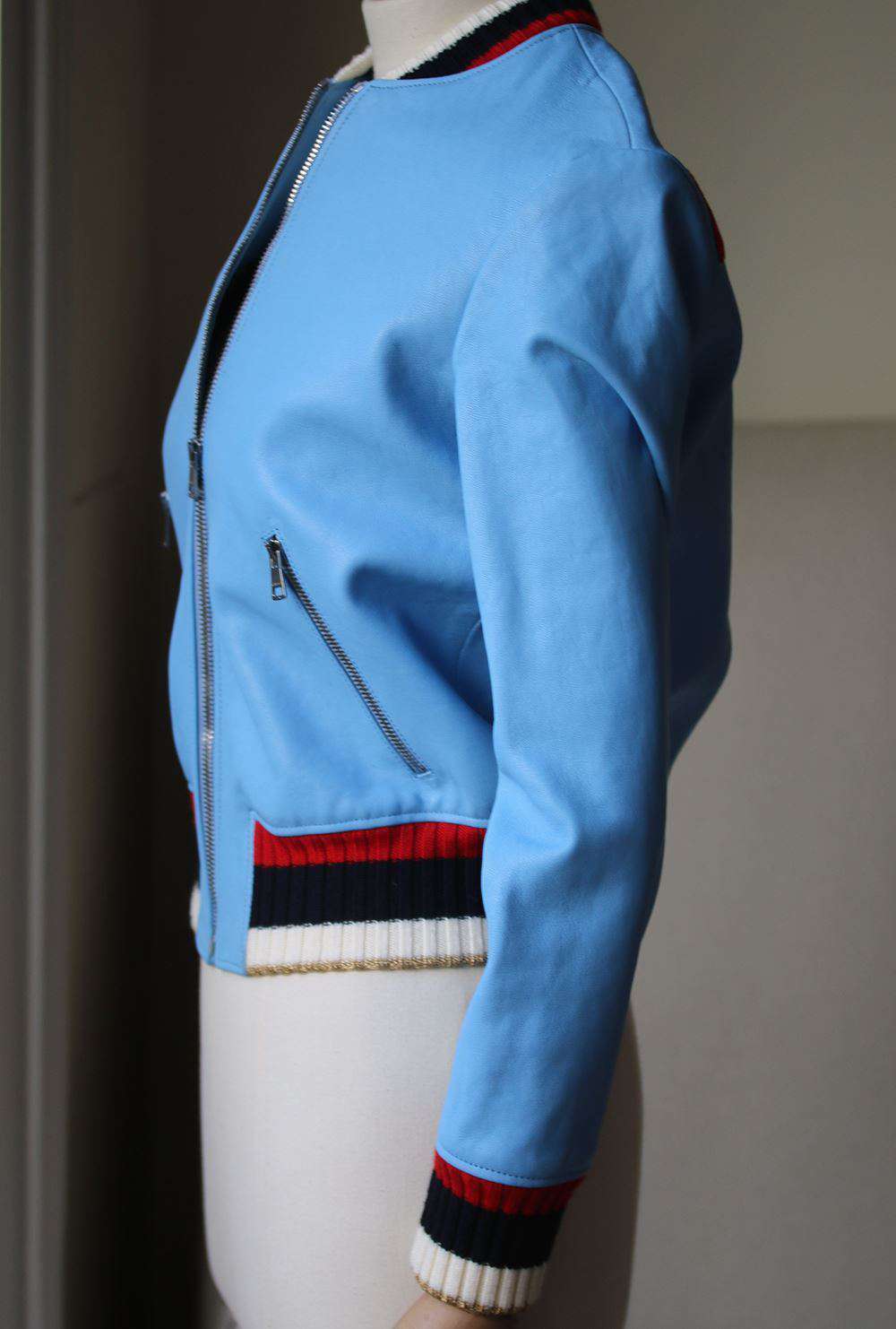GUCCI BLIND FOR LOVE LEATHER BOMBER JACKET IT 38 UK 6 - Image 3