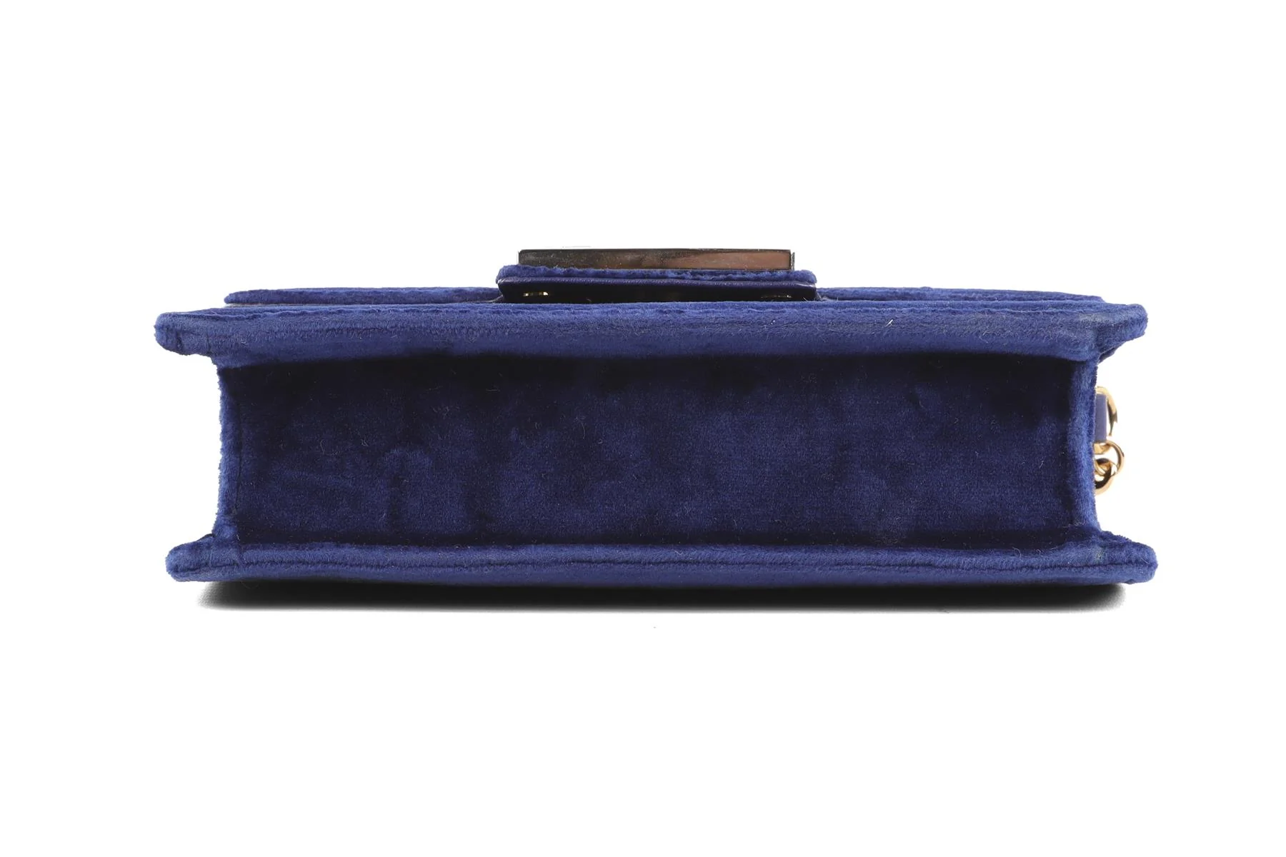 GUCCI BLUE BROADWAY SMALL VELVET SHOULDER BAG - Image 8