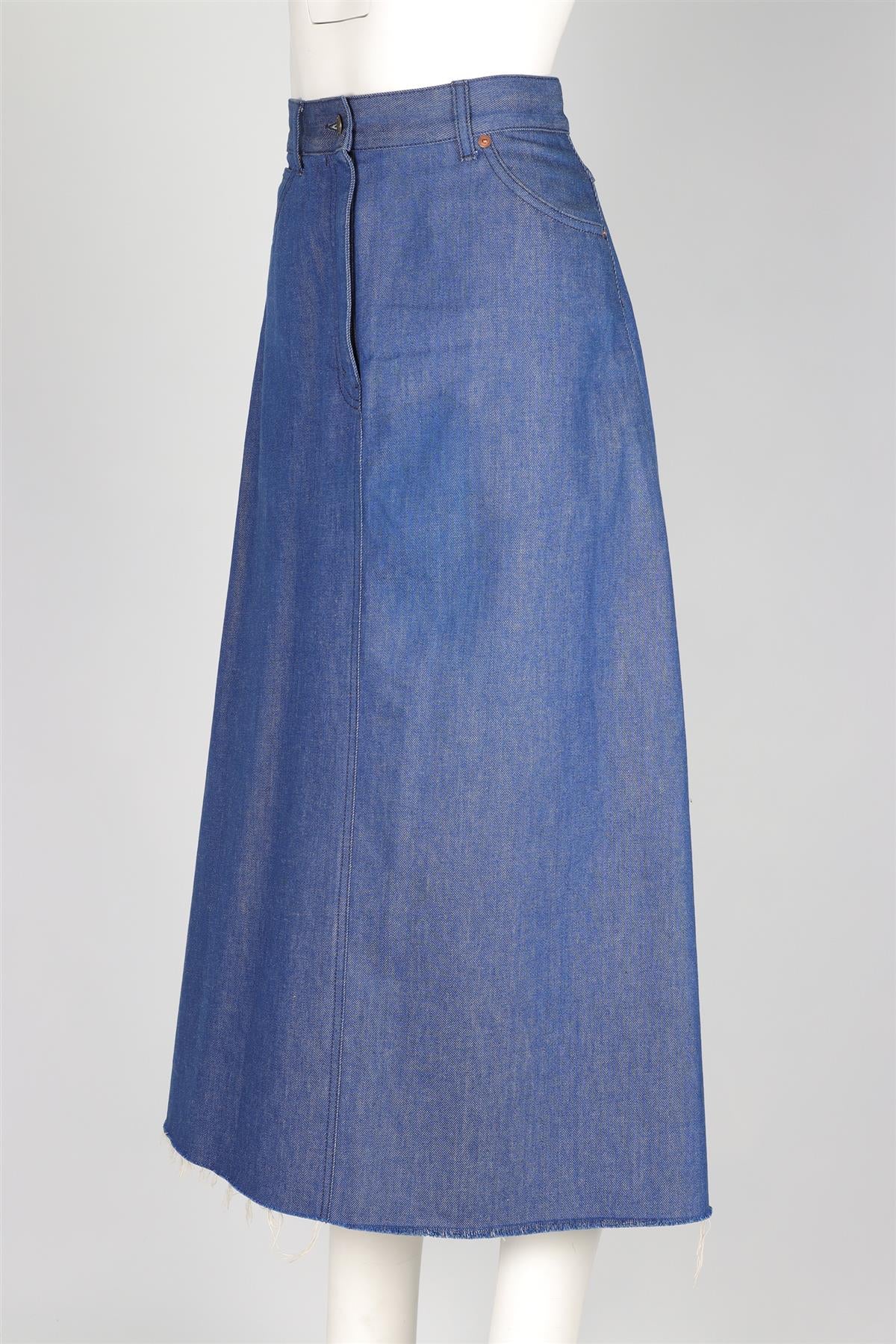 GUCCI BLUE DENIM MIDI SKIRT IT 42 UK 10 - Image 3
