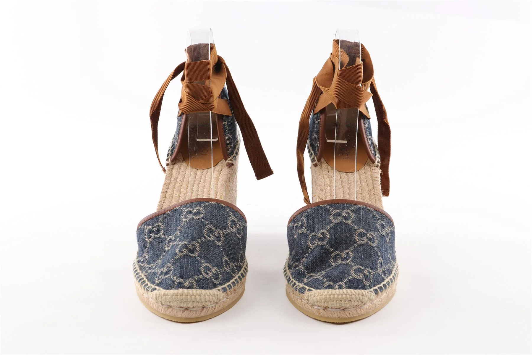 GUCCI BLUE DENIM WEDGE ESPADRILLES EU 38 UK 5 US 8 - Image 3
