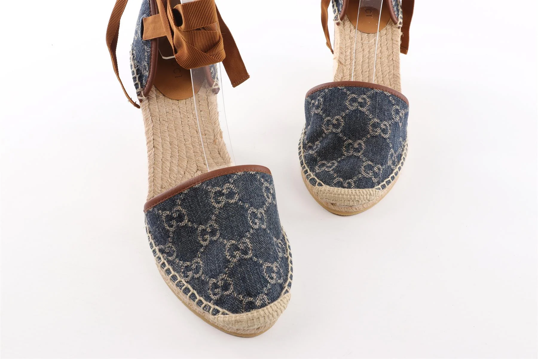 GUCCI BLUE DENIM WEDGE ESPADRILLES EU 38 UK 5 US 8 - Image 4