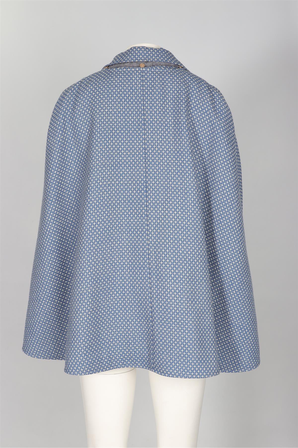 GUCCI BLUE GARDEN WOOL CAPE IT 42 UK 10 - Image 4