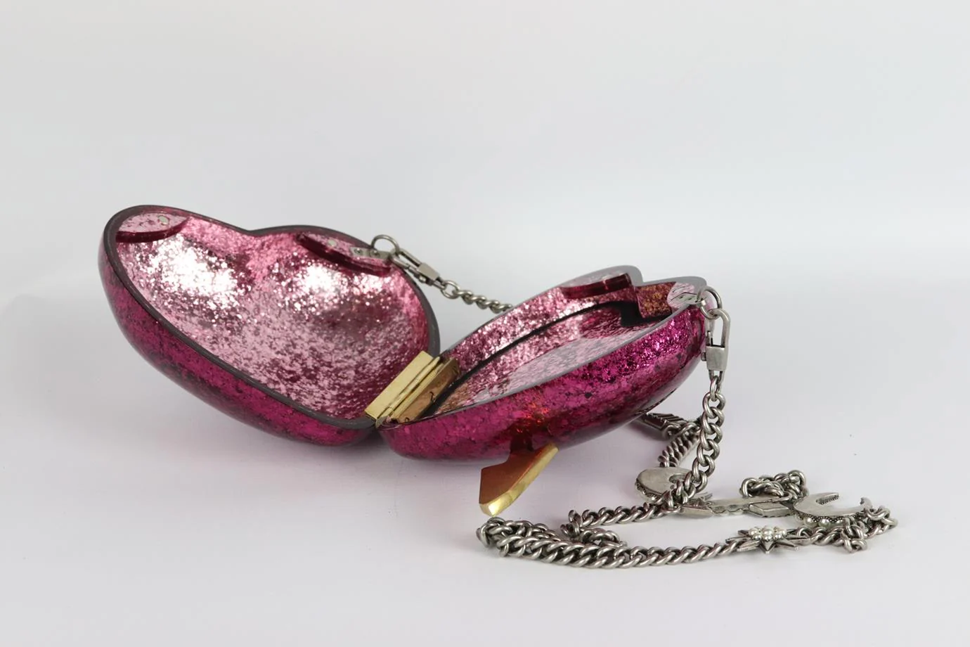 GUCCI BROADWAY HEART CRYSTAL EMBELLISHED GLITTERED PERSPEX SHOULDER BAG - Image 6